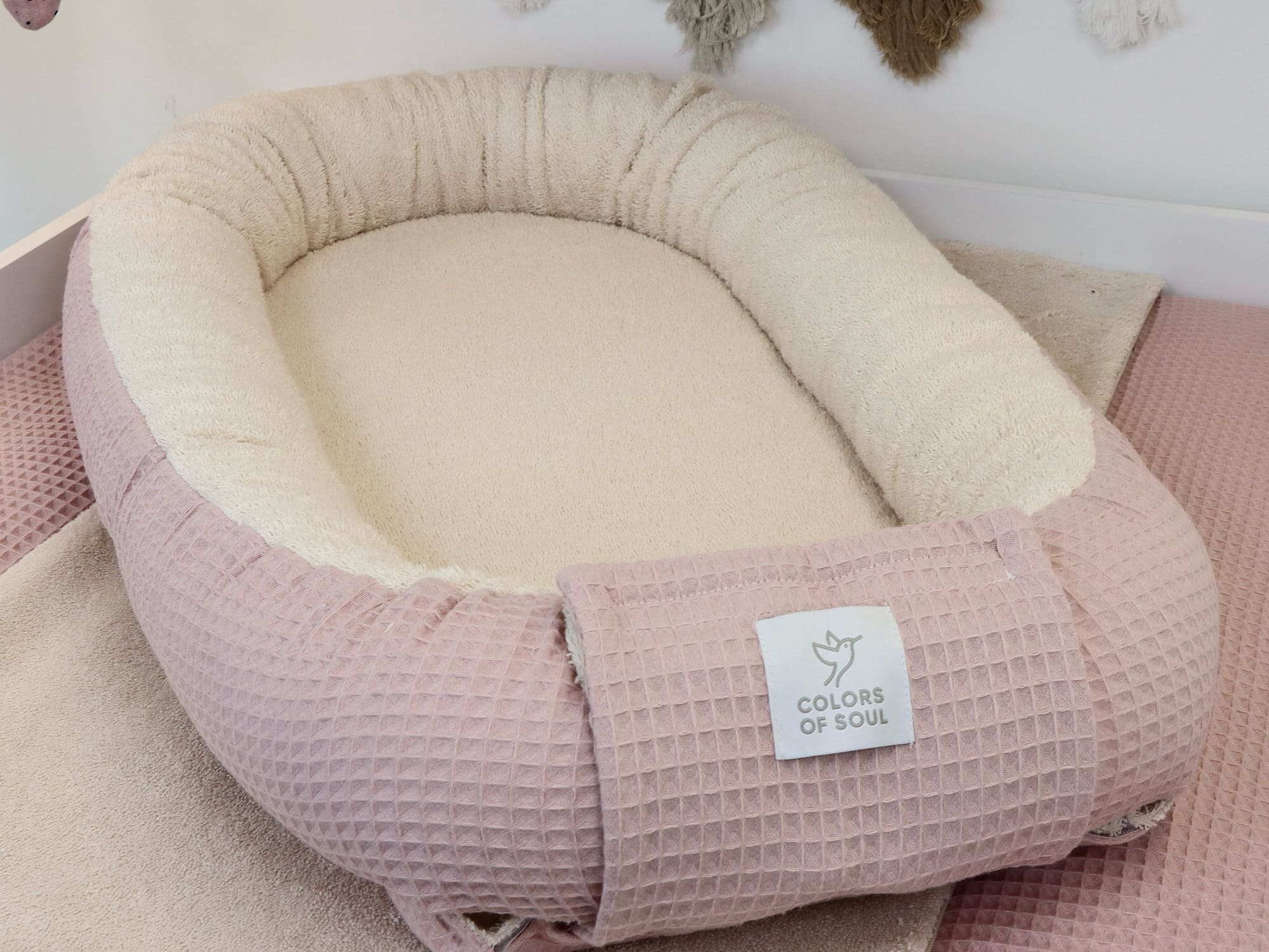 Babynestchen - Frottee Light Sand / Waffelpique Altrosa