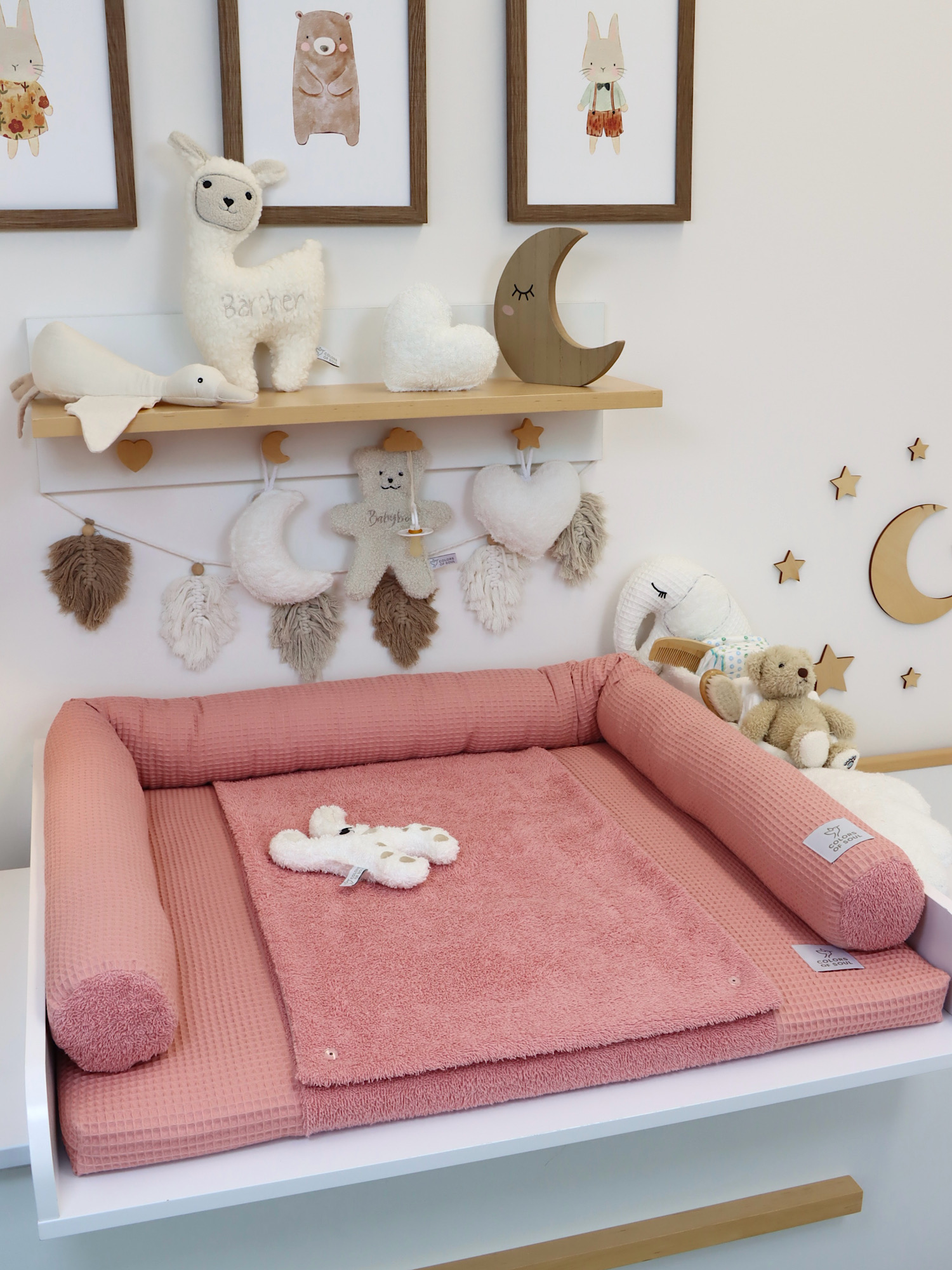 Weiche Wickelauflage aus 100% Baumwolle Frottee Blush