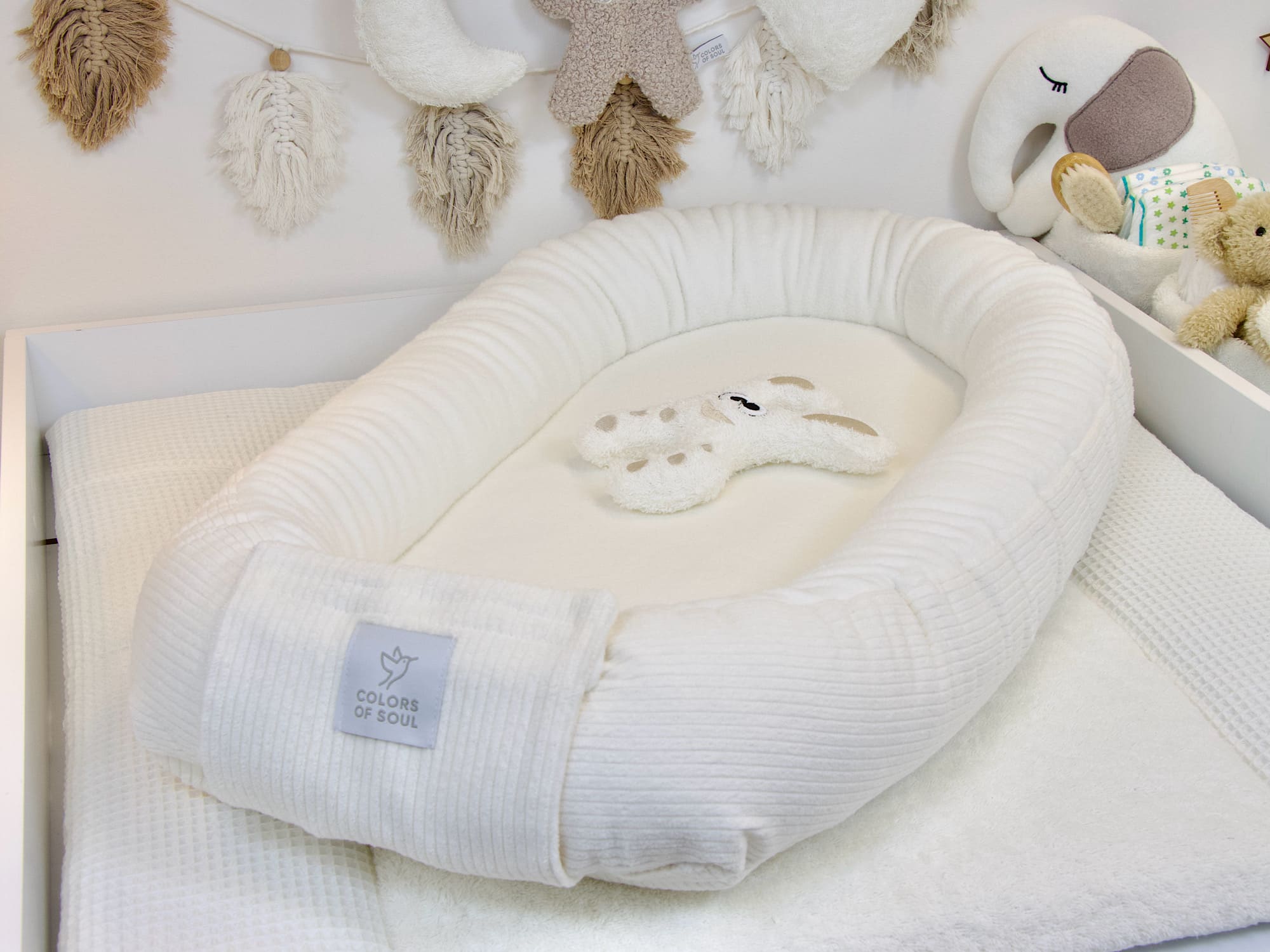 Babynestchen - Cord creme / Baumwollfleece creme