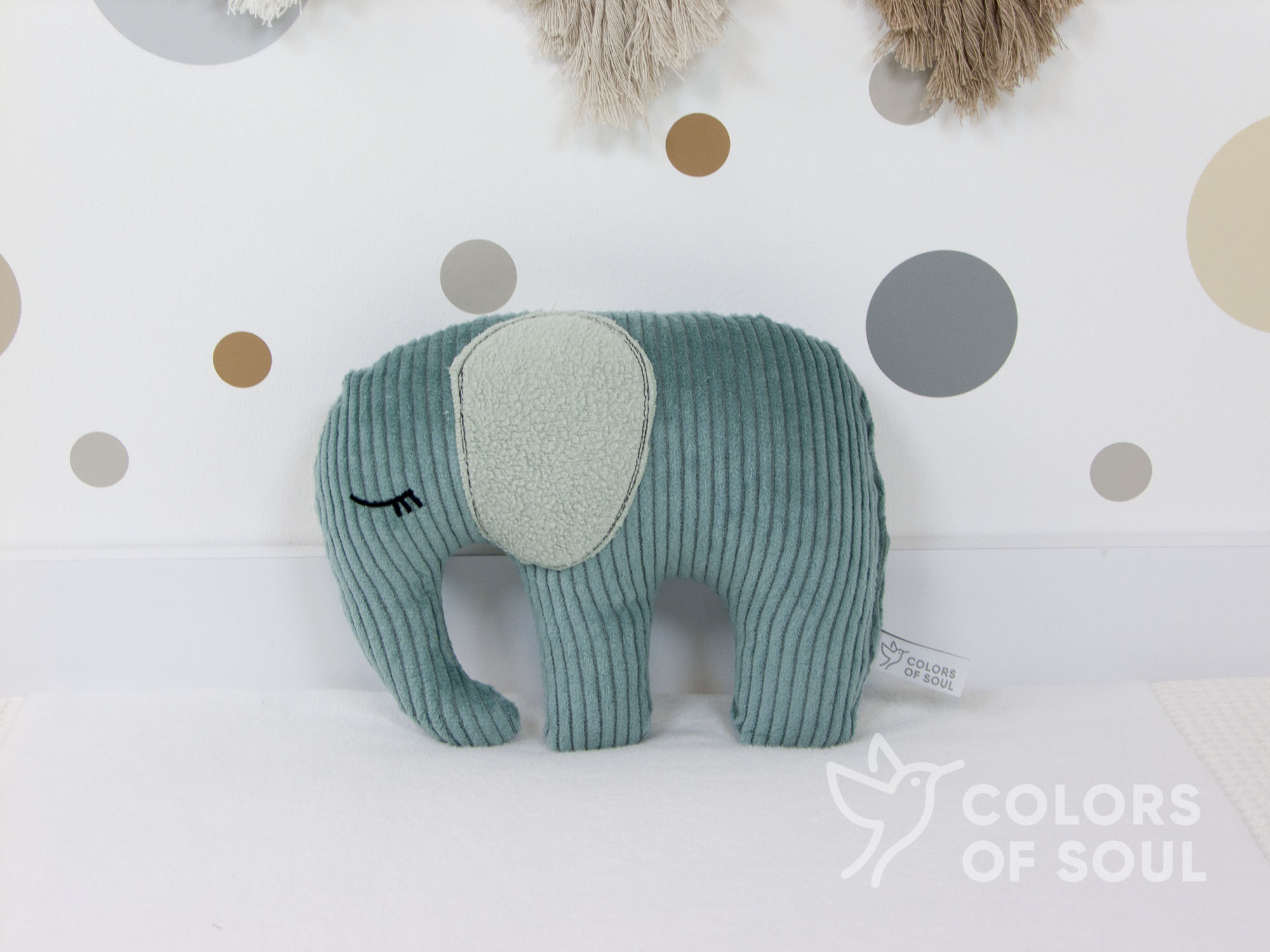 Kuscheltier Elefant - Kord dunkelmint