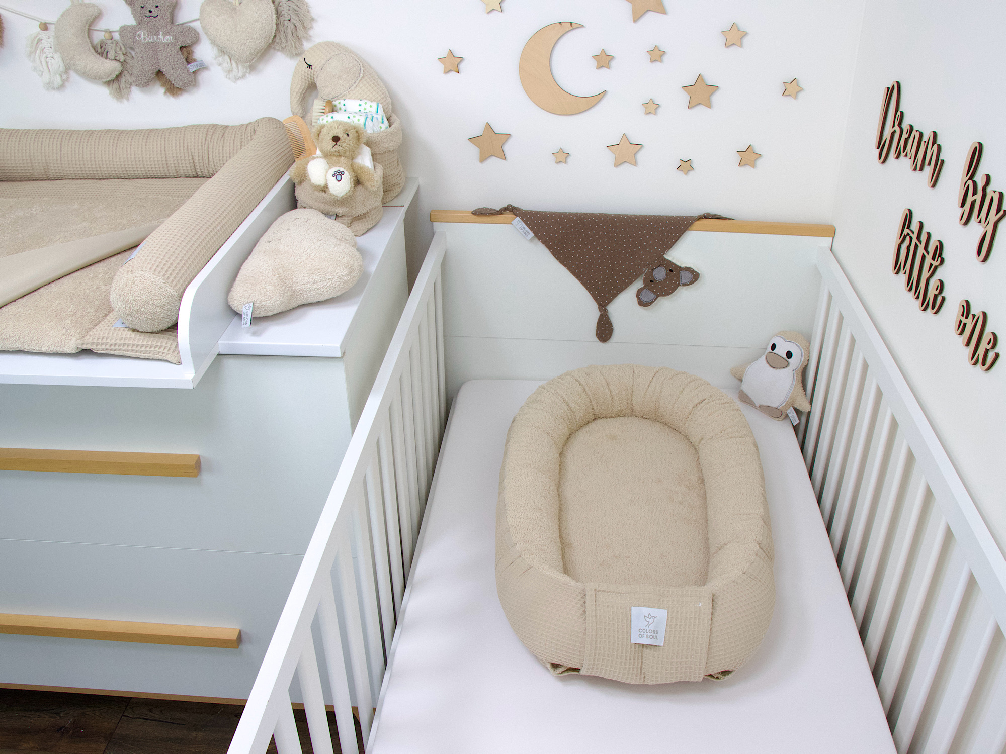 Babynestchen Waffelpique beige / Frottee beige