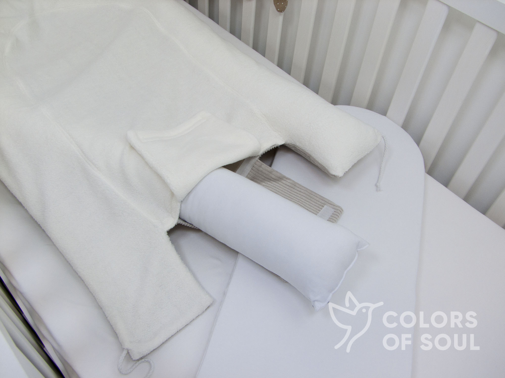 Babynestchen - Cord hellbeige / Baumwollfleece creme