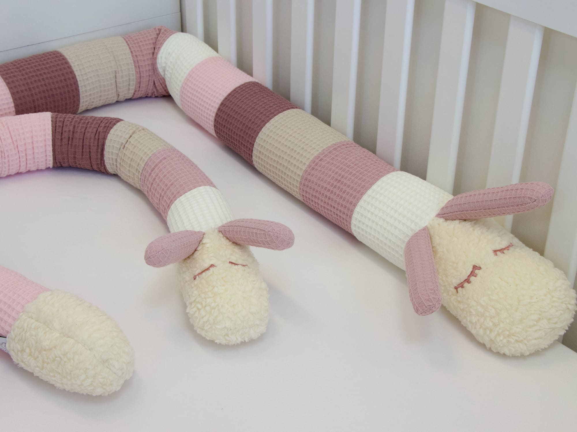 Stubenwagenschlange - creme, altrosa, beige, alt malve, hellrosa