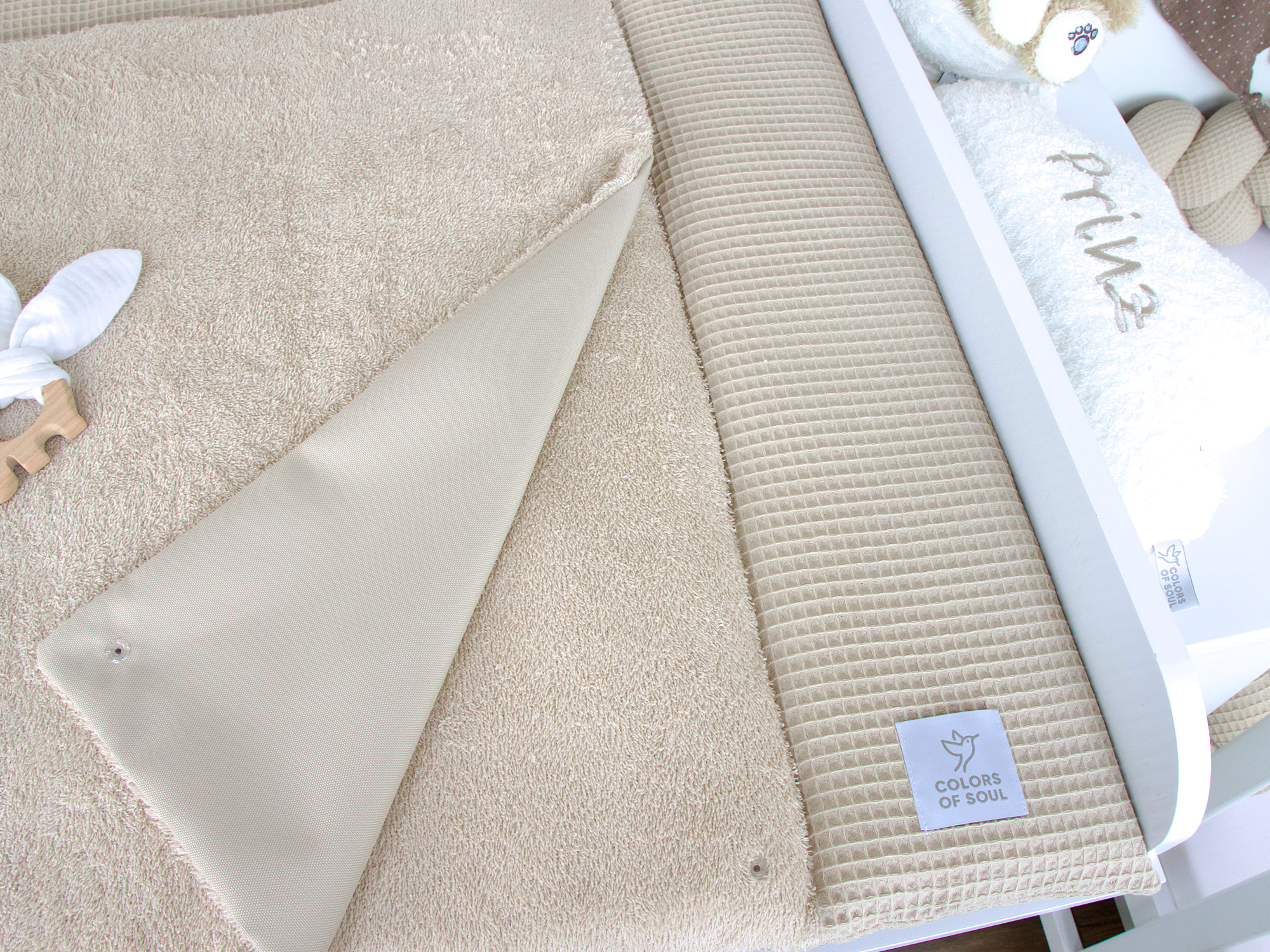 Wickelauflage beige Ecke Verarbeitung Naht Qualität Handarbeit Detail