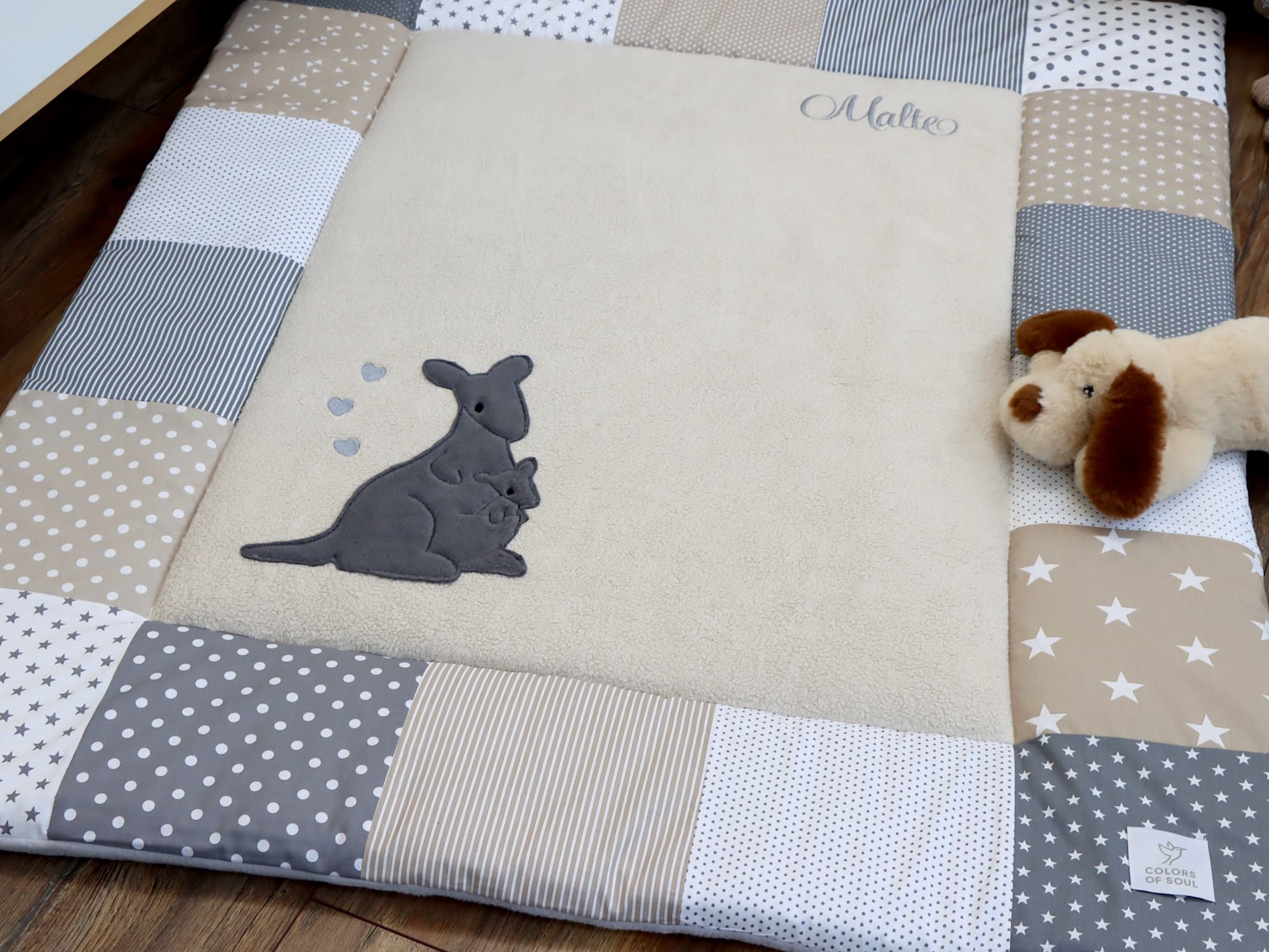 baby krabbeldecke personalisiert mit name känguru