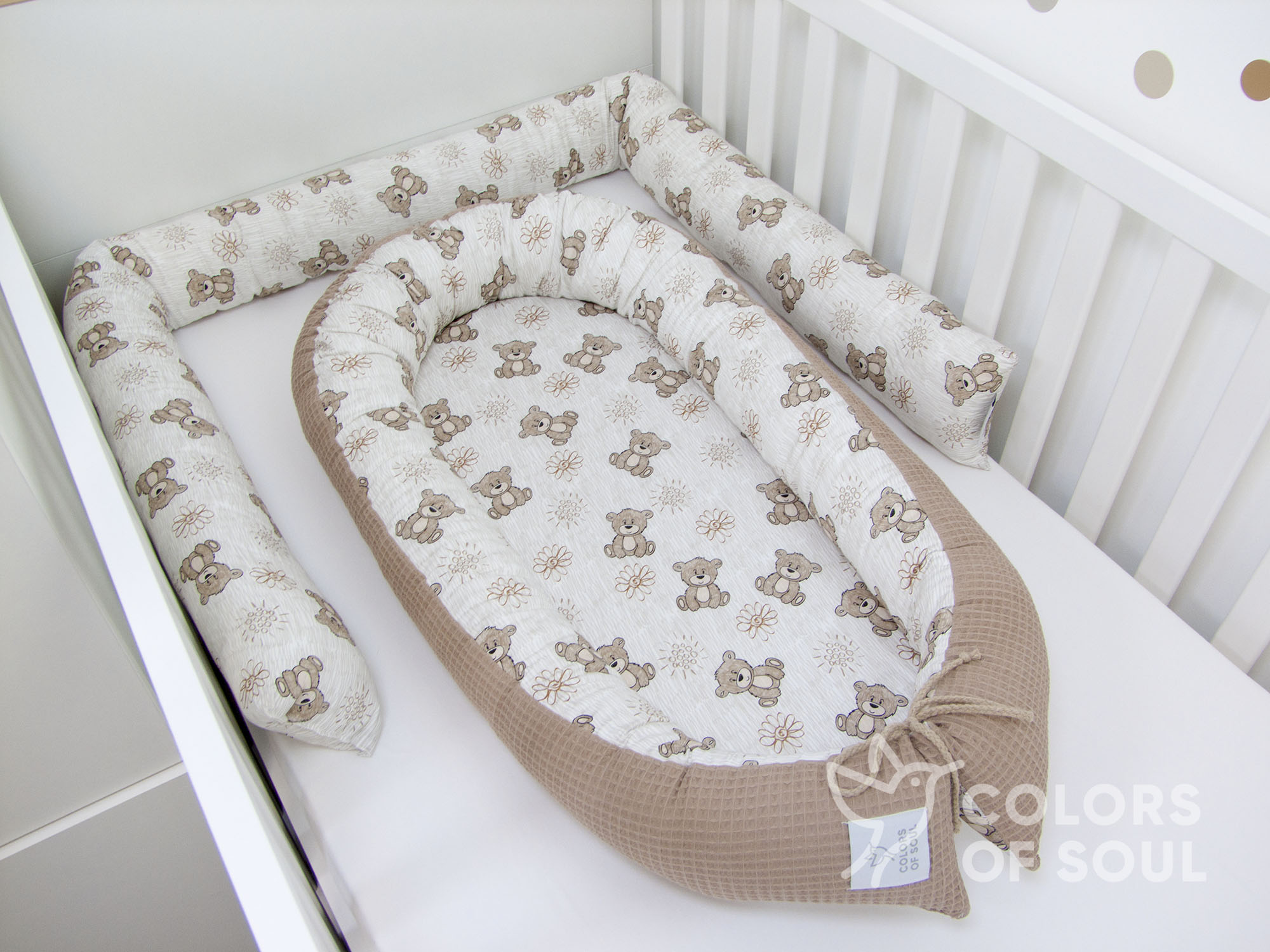 Babynestchen - niedliche Bärchen / Waffelpique camel