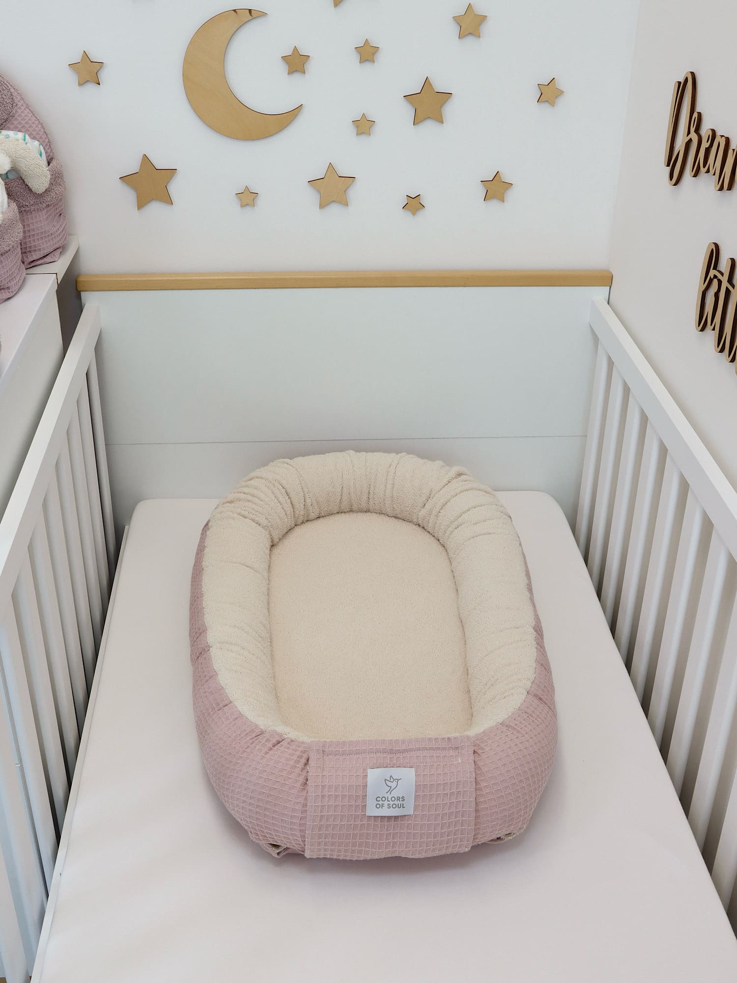 Babynestchen - Frottee Light Sand / Waffelpique Altrosa