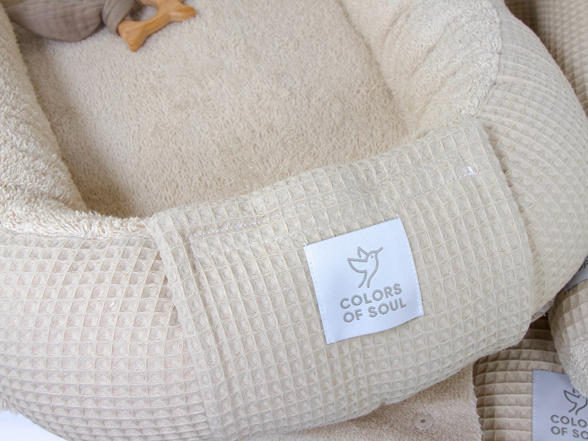 Babynestchen Waffelpique beige / Frottee beige
