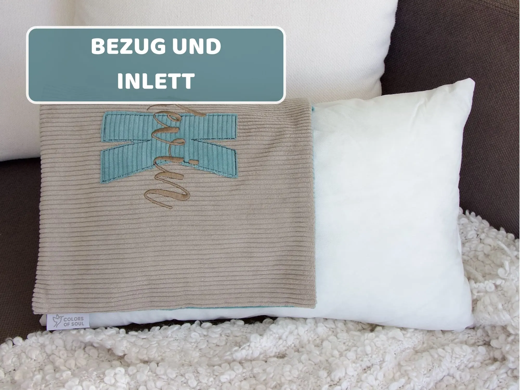 Kissenbezug und Inlett