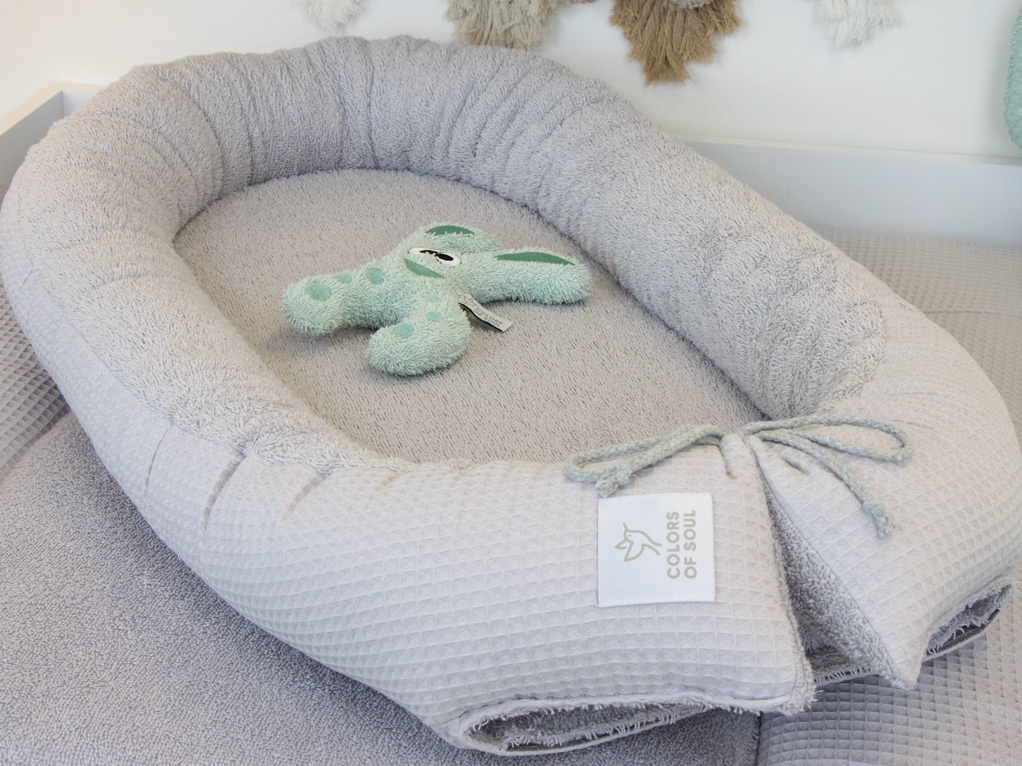 Wickelauflage Set mit Babynestchen - hellgrau