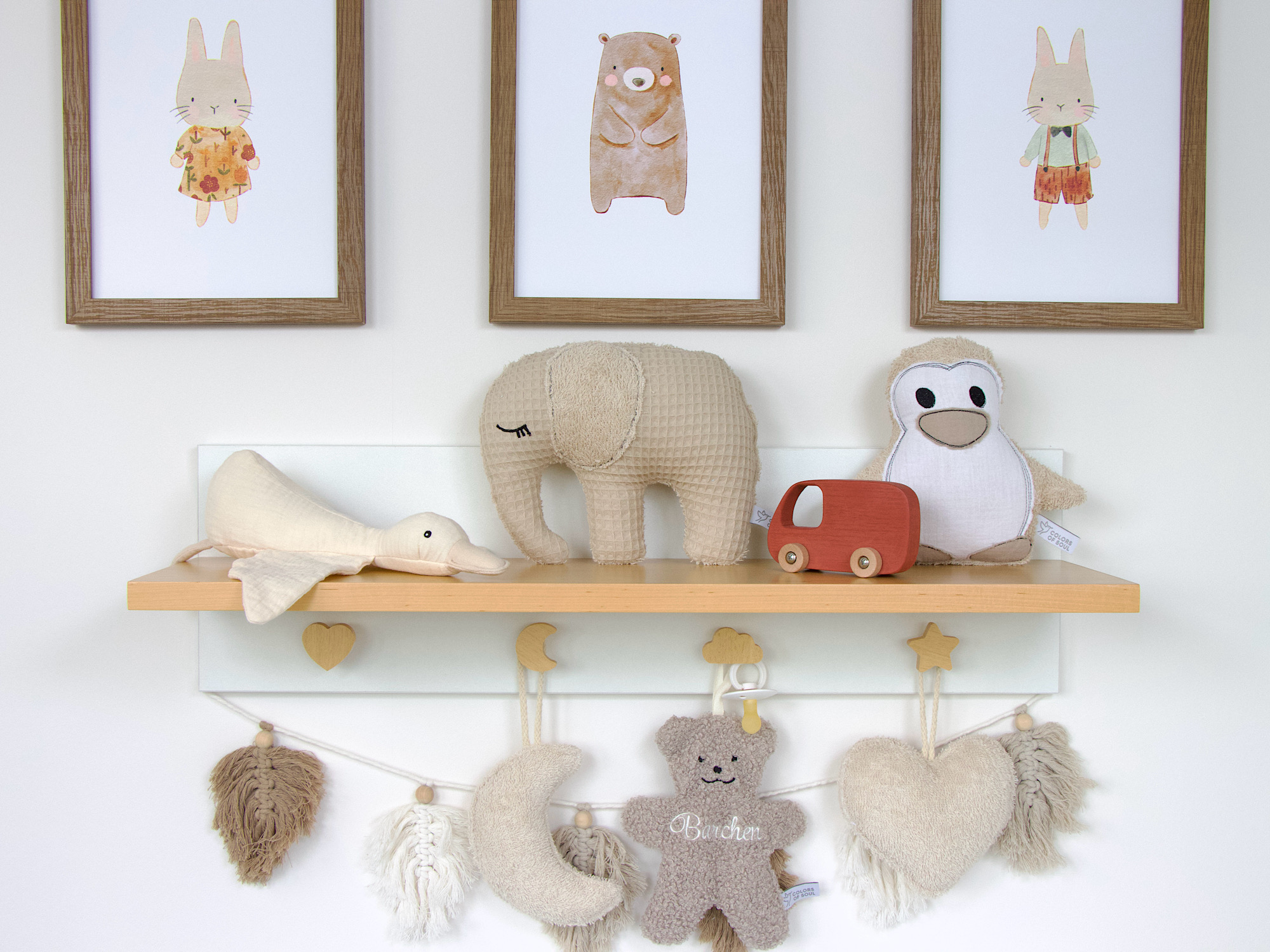 Kuscheltier Elefant - Waffelpique beige / Frottee beige