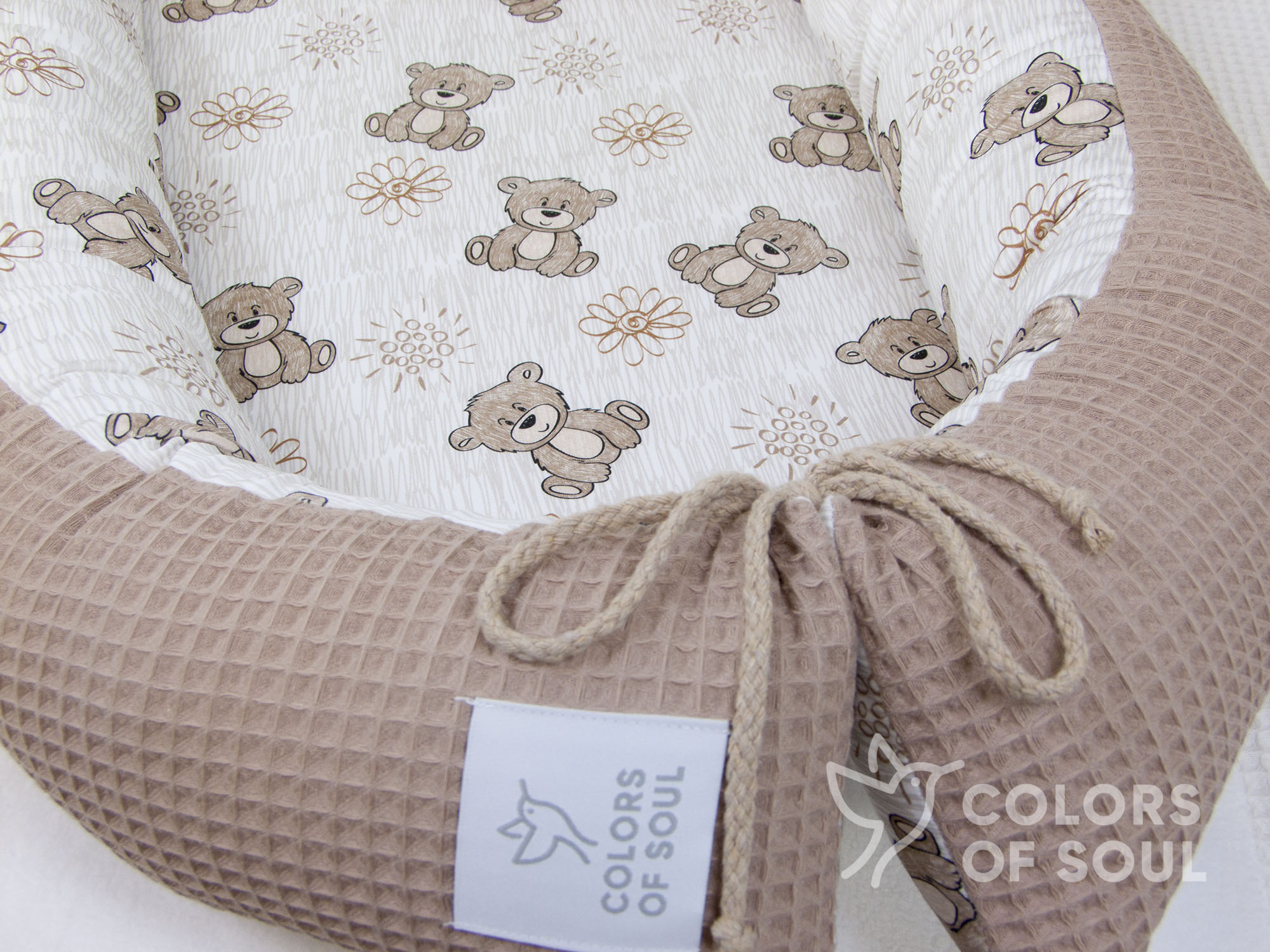 Babynestchen - niedliche Bärchen / Waffelpique camel