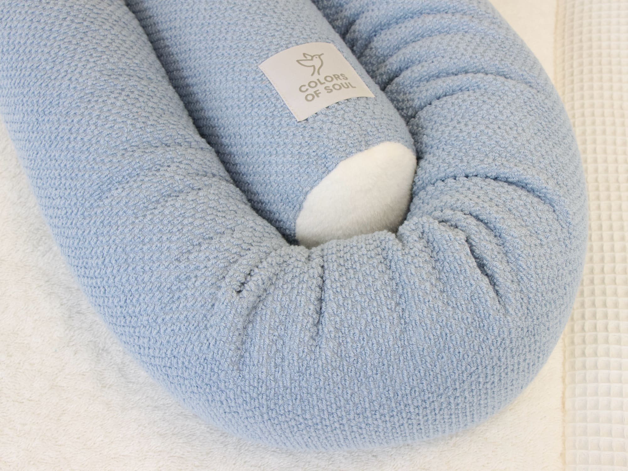 Bettschlange Waffelpique BeBe hellblau