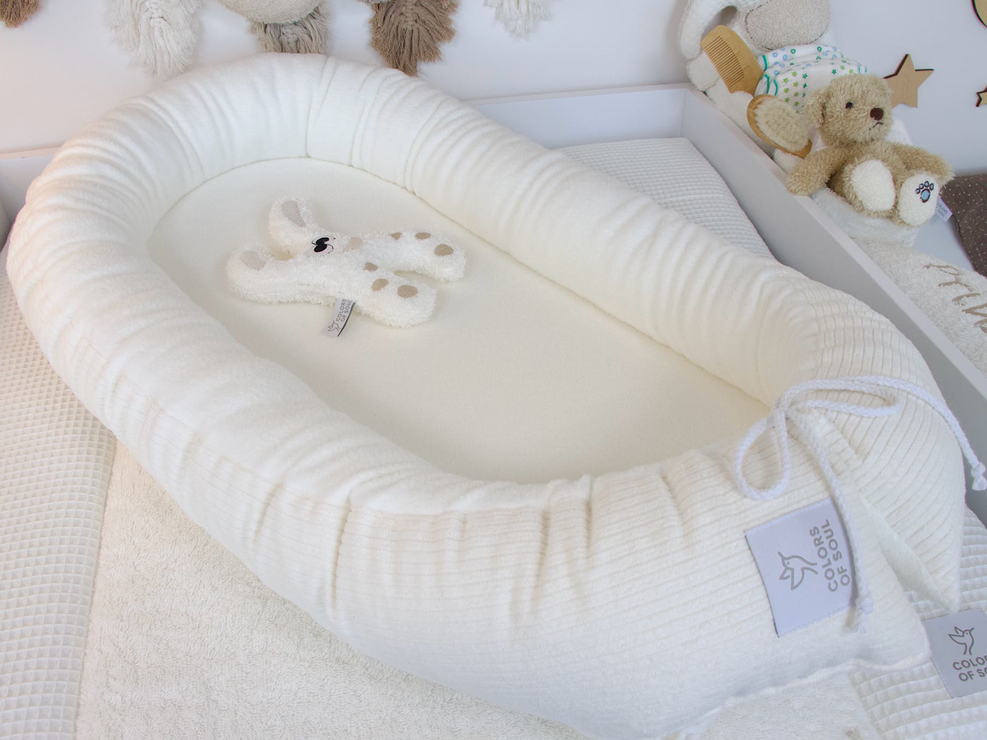 Babynestchen - Cord creme / Baumwollfleece creme