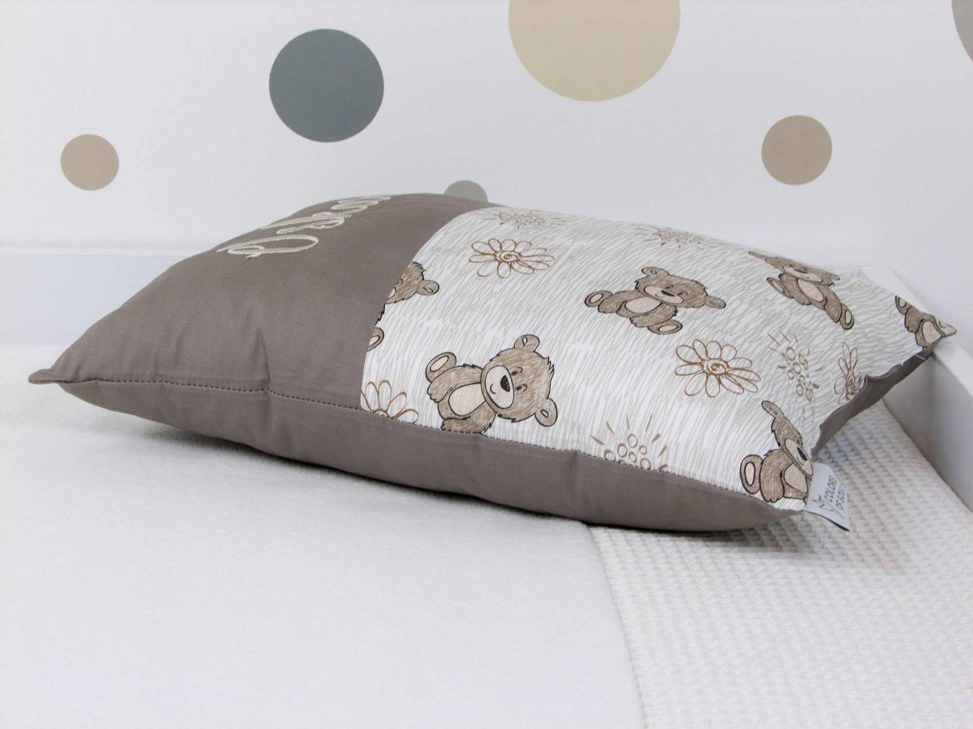Babykissen niedliche Bärchen / taupe