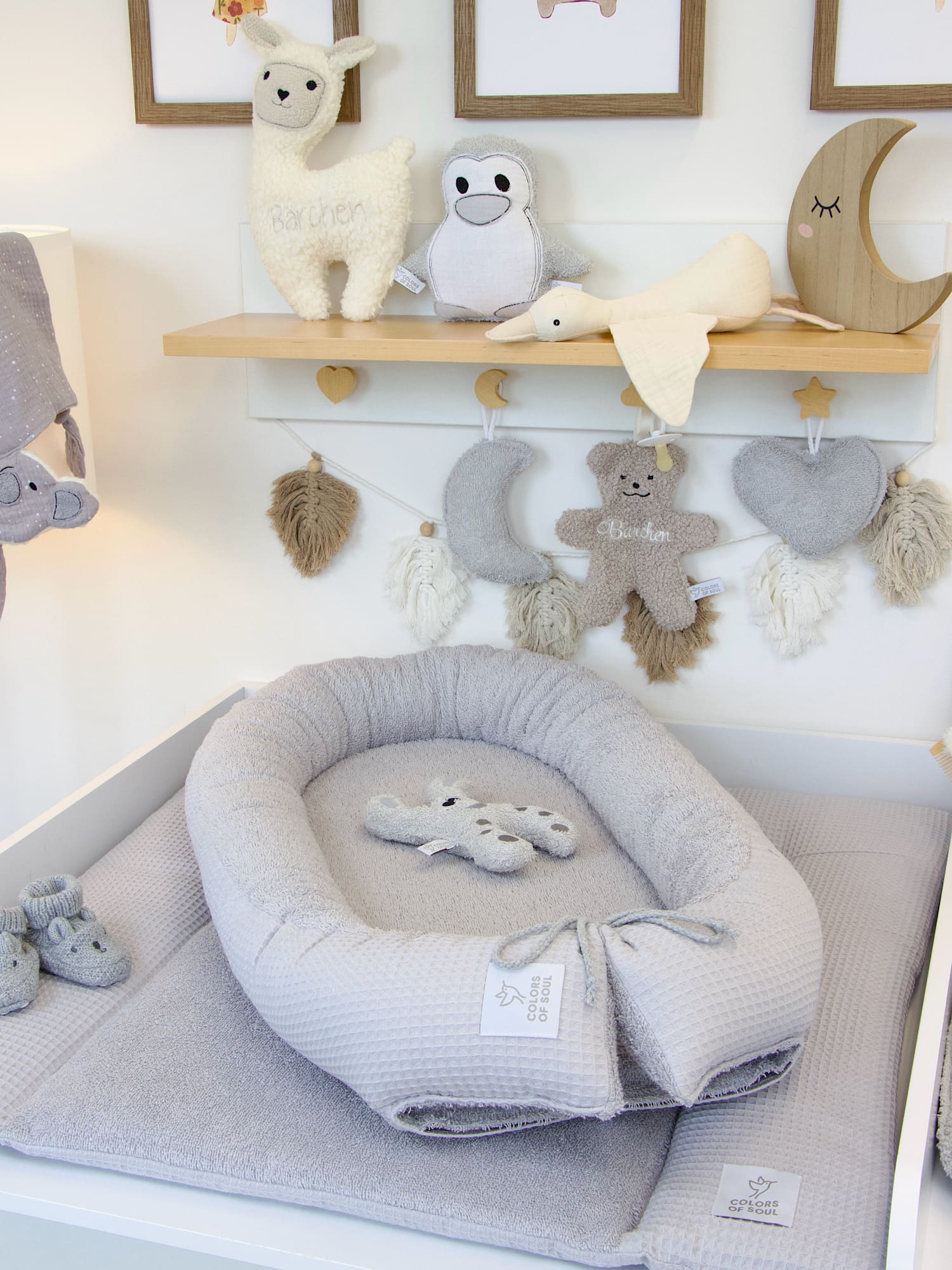 Wickelauflage Set mit Babynestchen - hellgrau