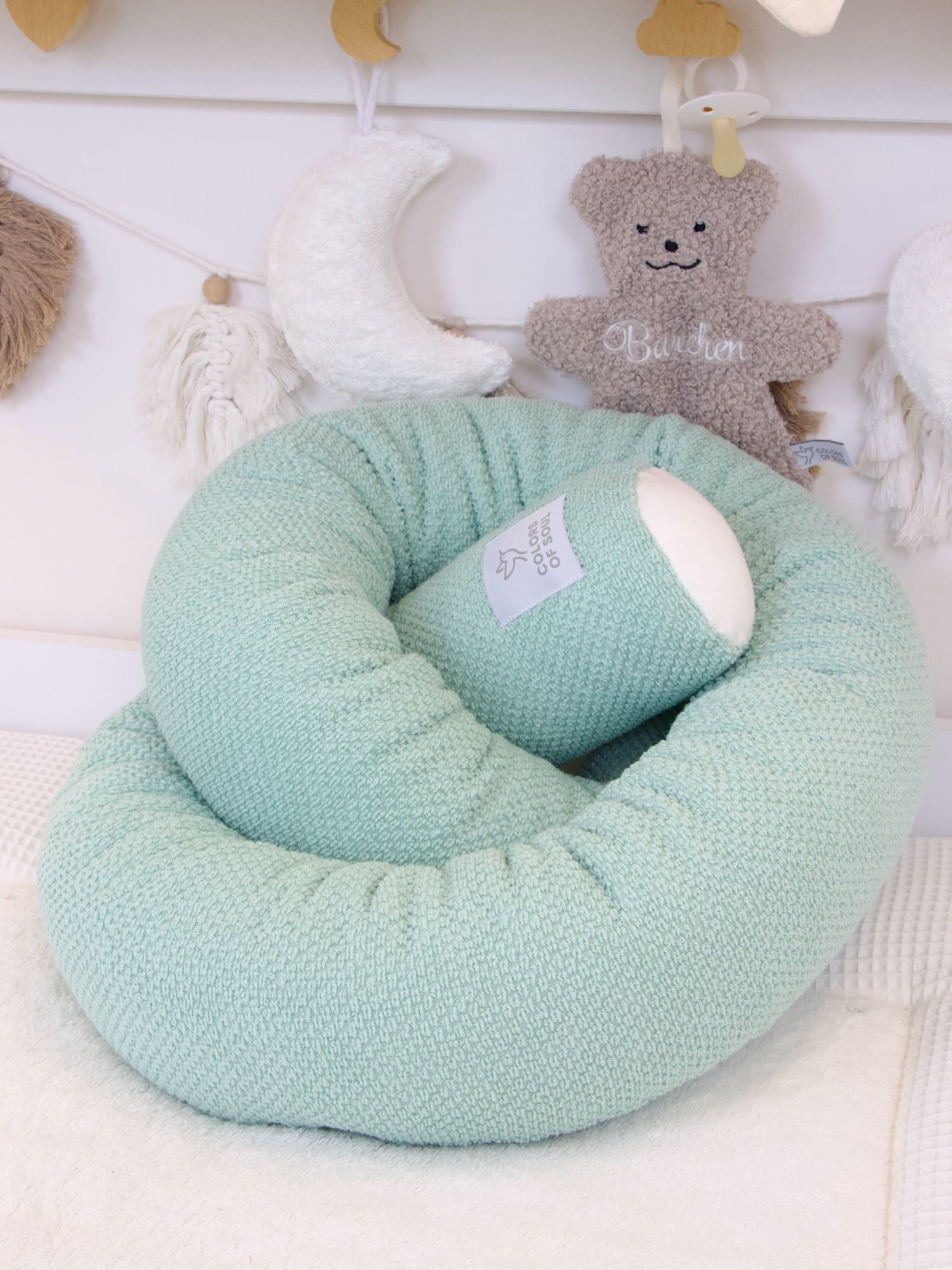 Bettschlange Waffelpique BeBe hellmint