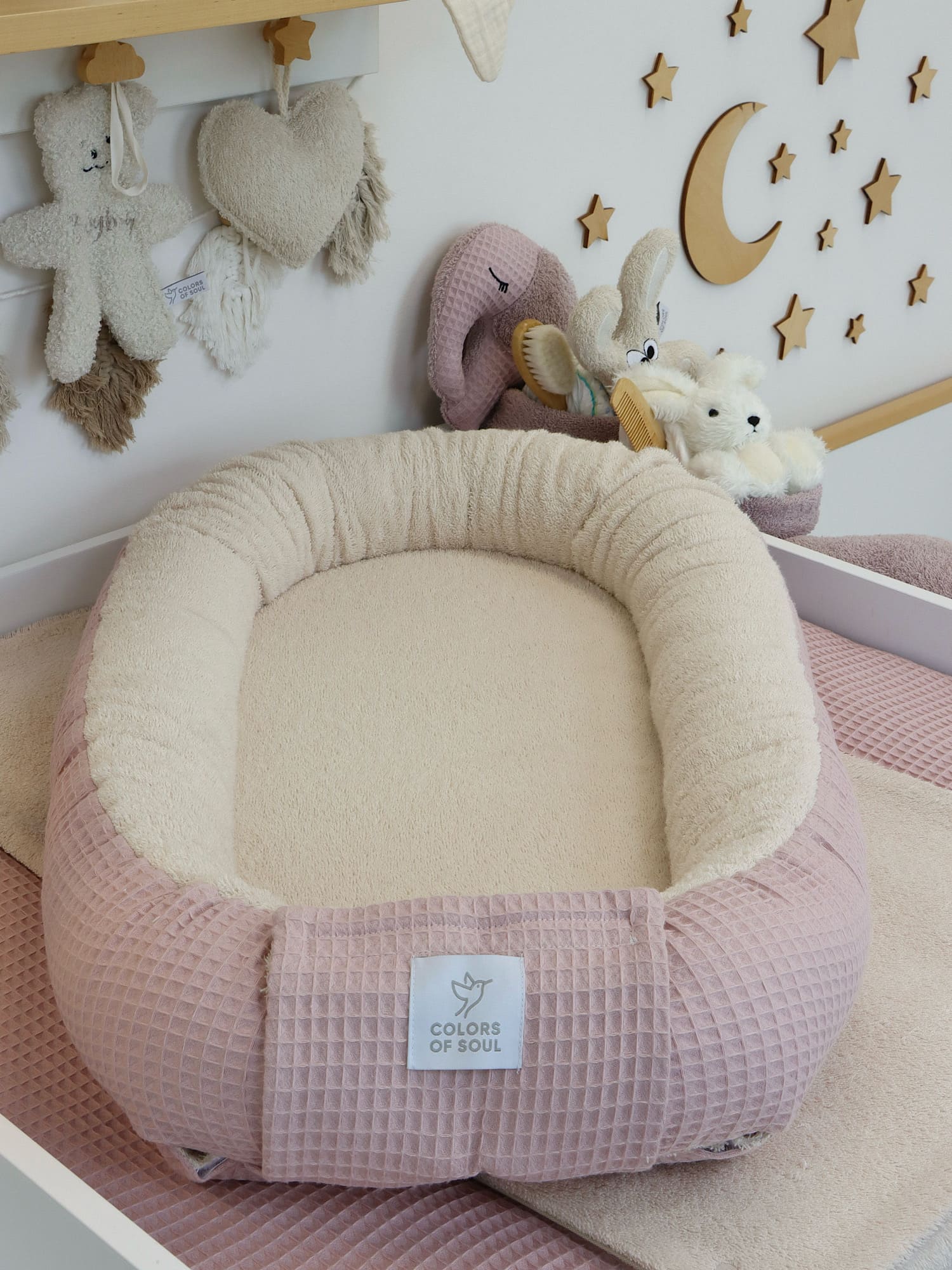 Babynestchen - Frottee Light Sand / Waffelpique Altrosa
