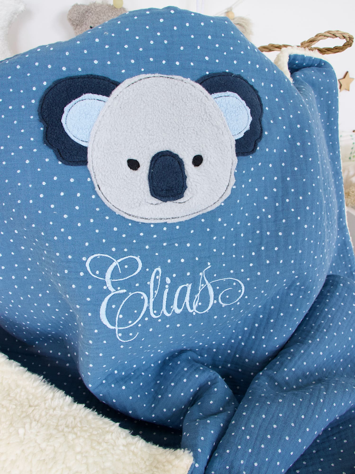Kuscheldecke mit Namen und Koala