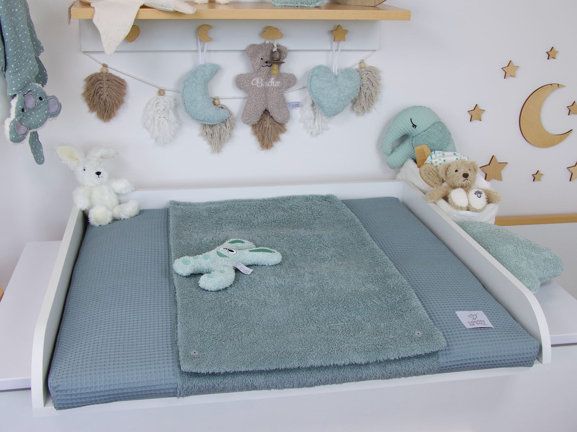 Wickelauflage mit Inlett Dusty Altmint – handmade & stilvoll