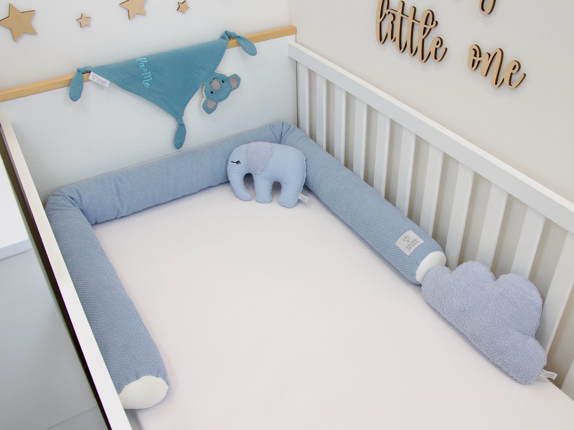 Bettschlange Waffelpique BeBe hellblau