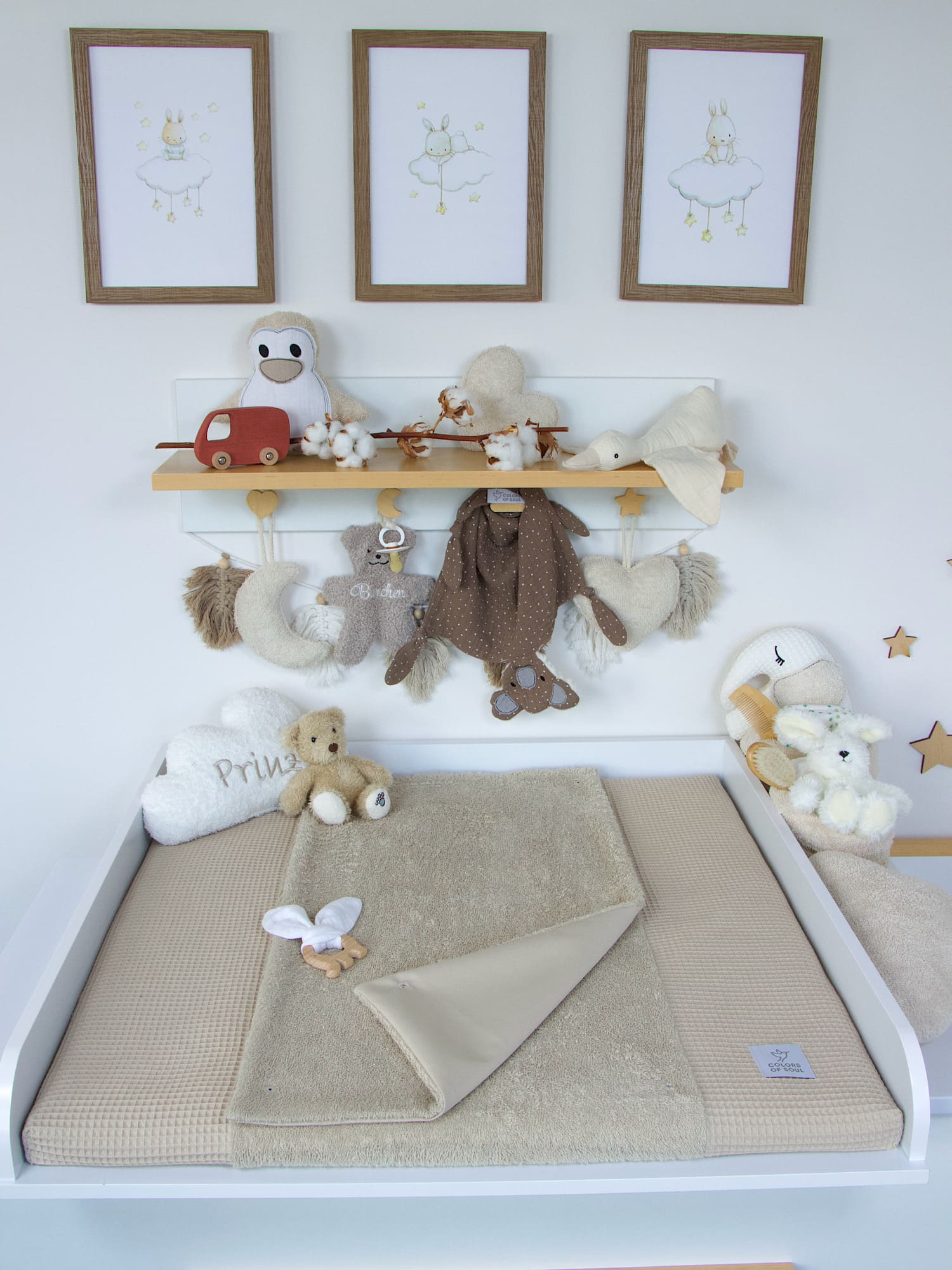 Wickelauflage Beige mit Inlett – weich & natürlich handmade