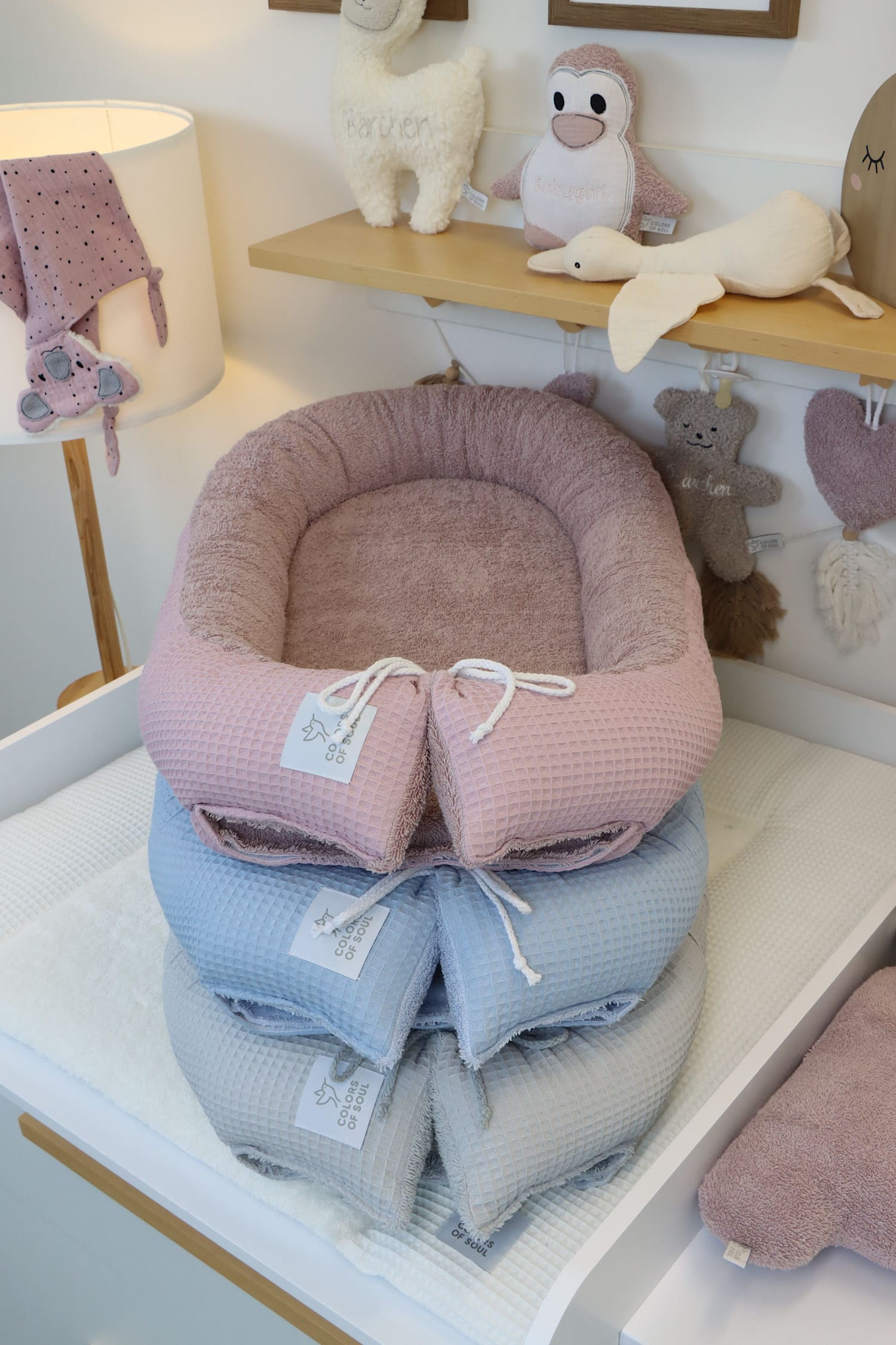 Wickelauflage Set mit Babynestchen - hellgrau