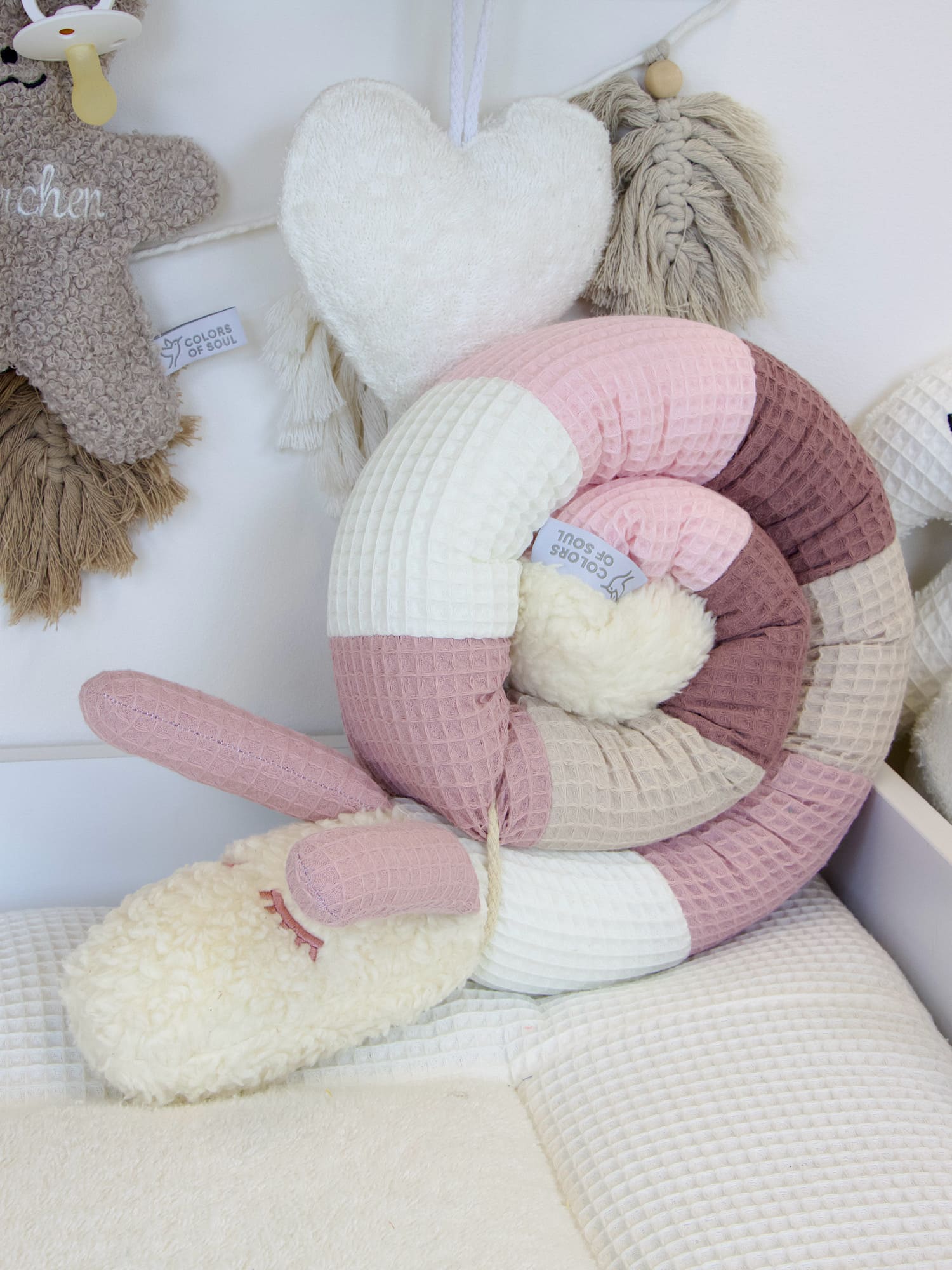 Stubenwagenschlange - creme, altrosa, beige, alt malve, hellrosa