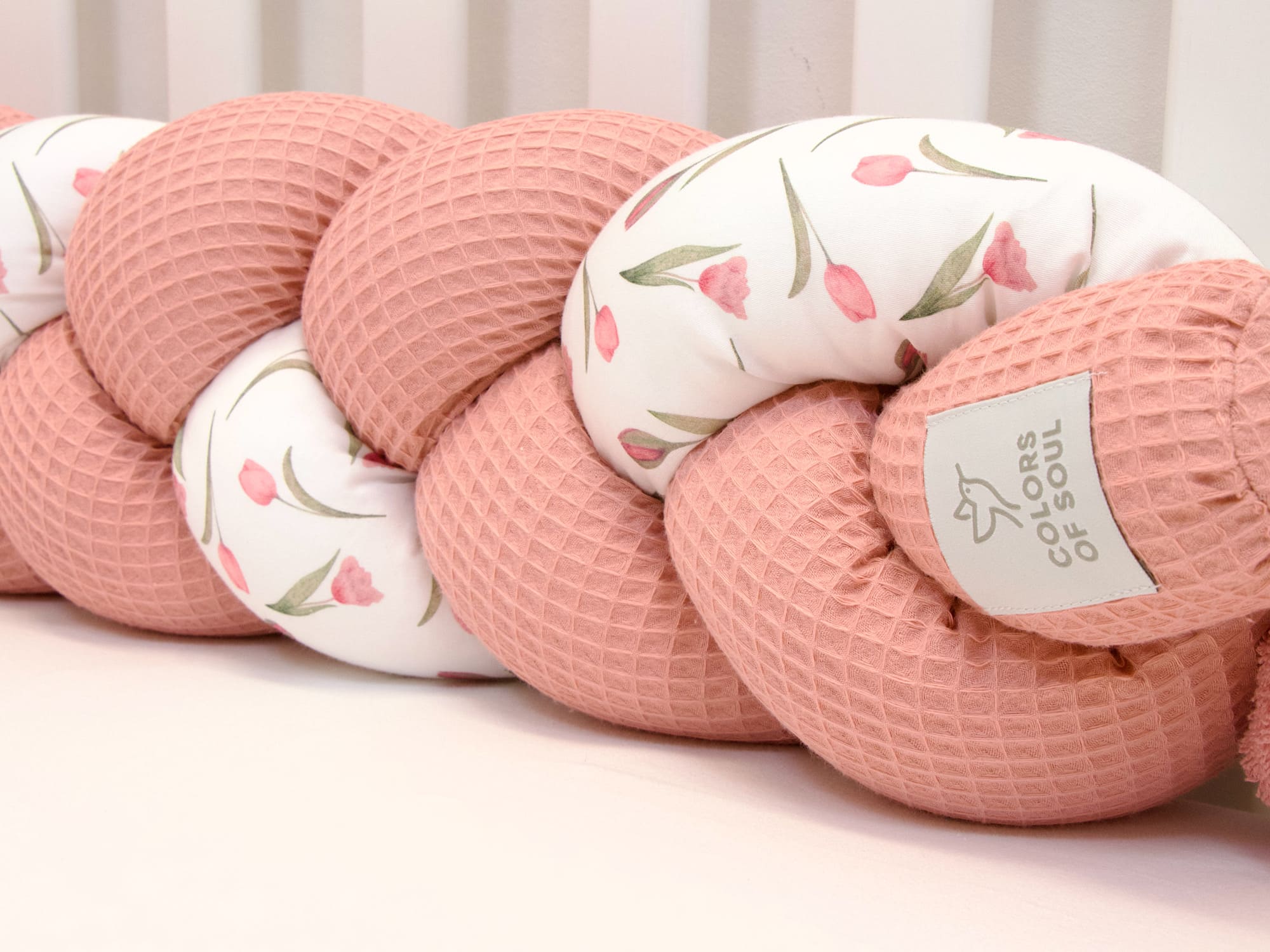 Öko-Tex zertifizierte Bettschlange geflochten Blush
