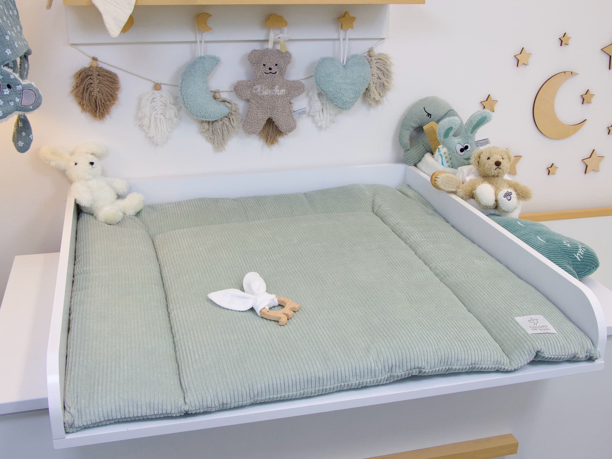 Wickelauflage in Mint – weich gepolstert und komplett waschbar