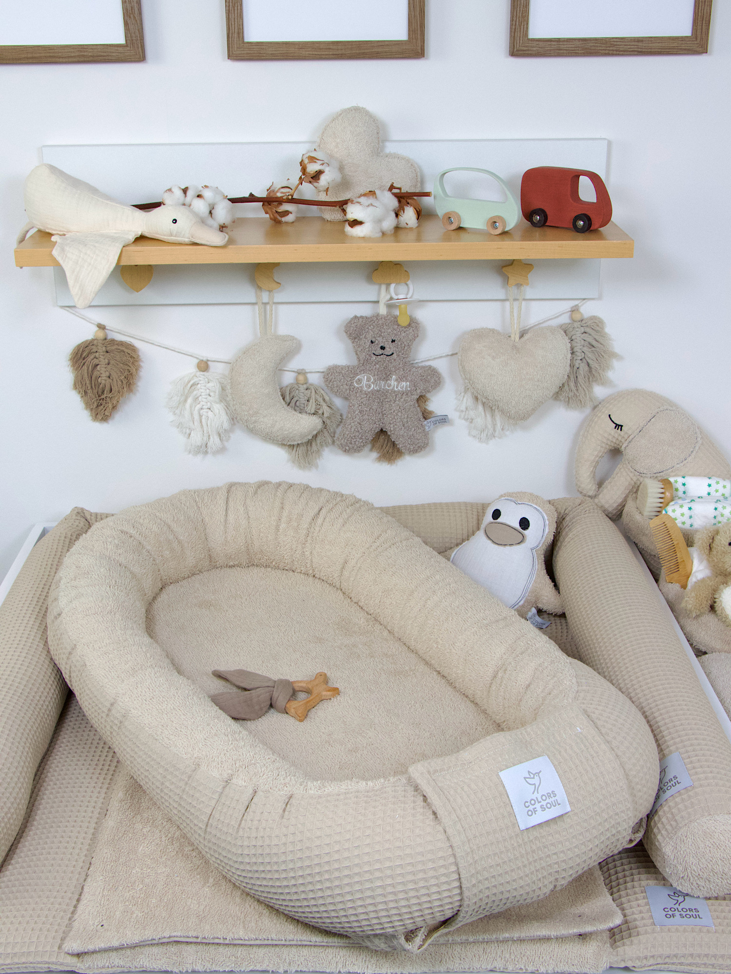 Babynestchen Waffelpique beige / Frottee beige