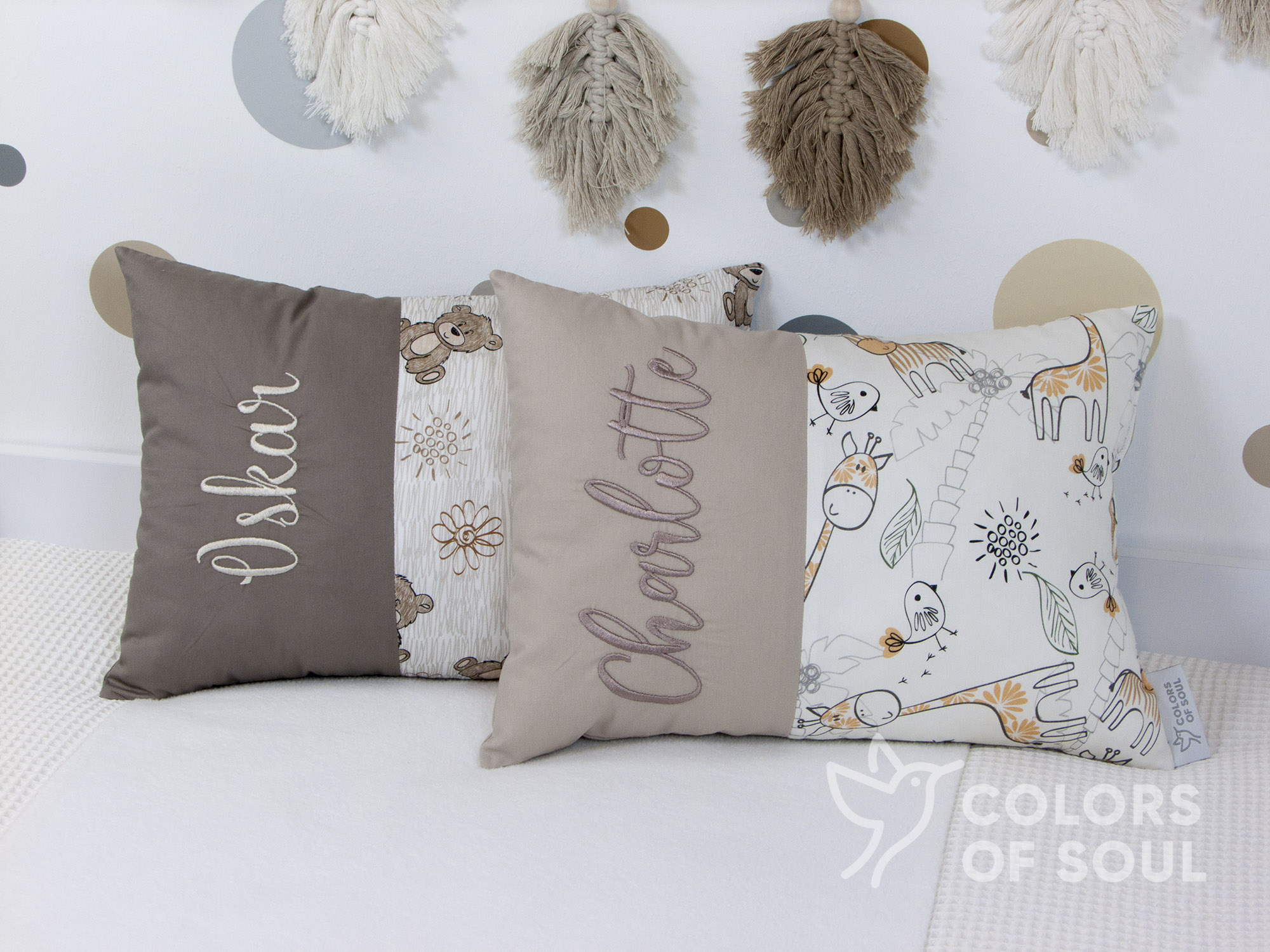 Babykissen niedliche Bärchen / taupe