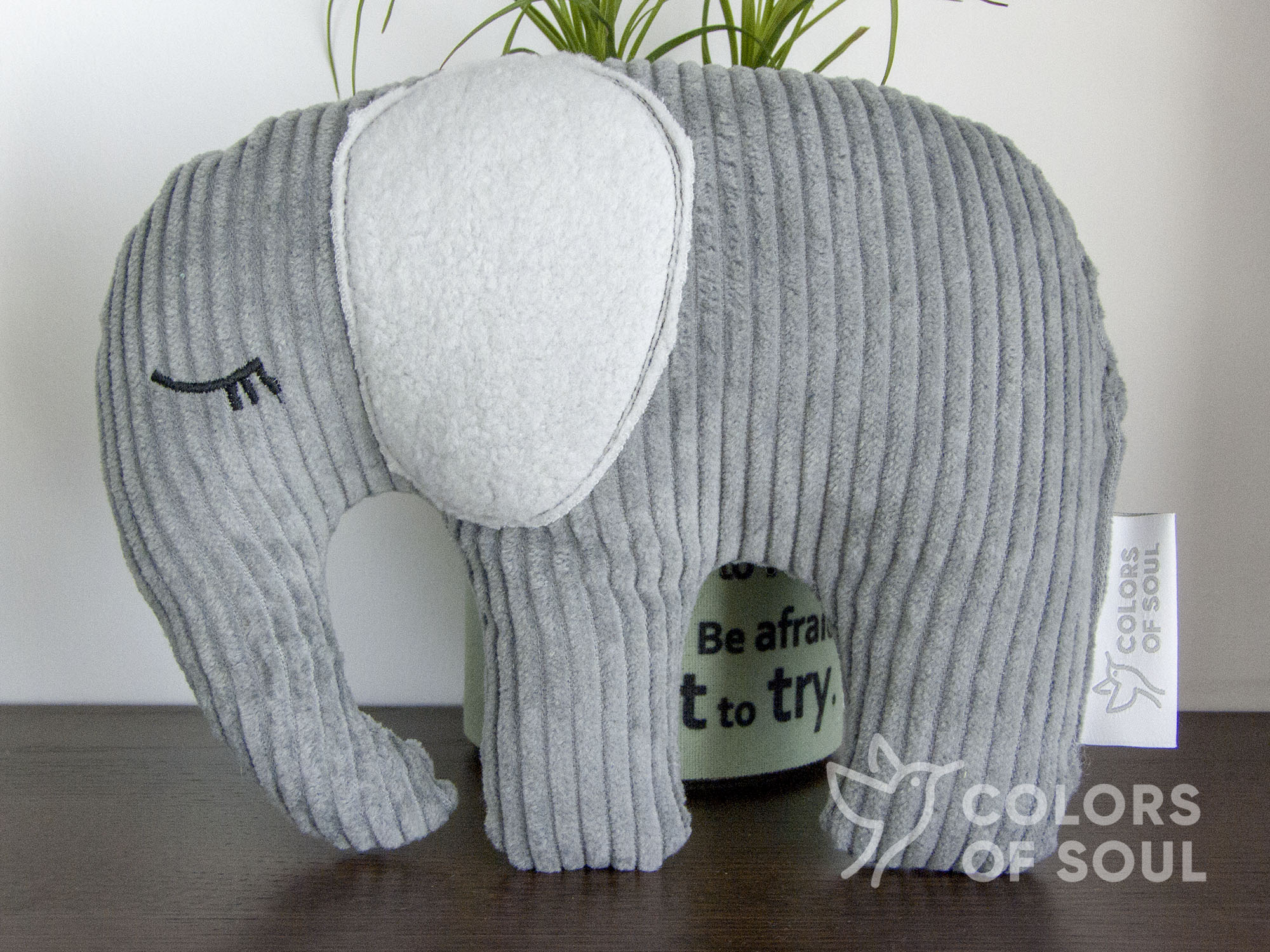Kuscheltier Elefant - Kord grau