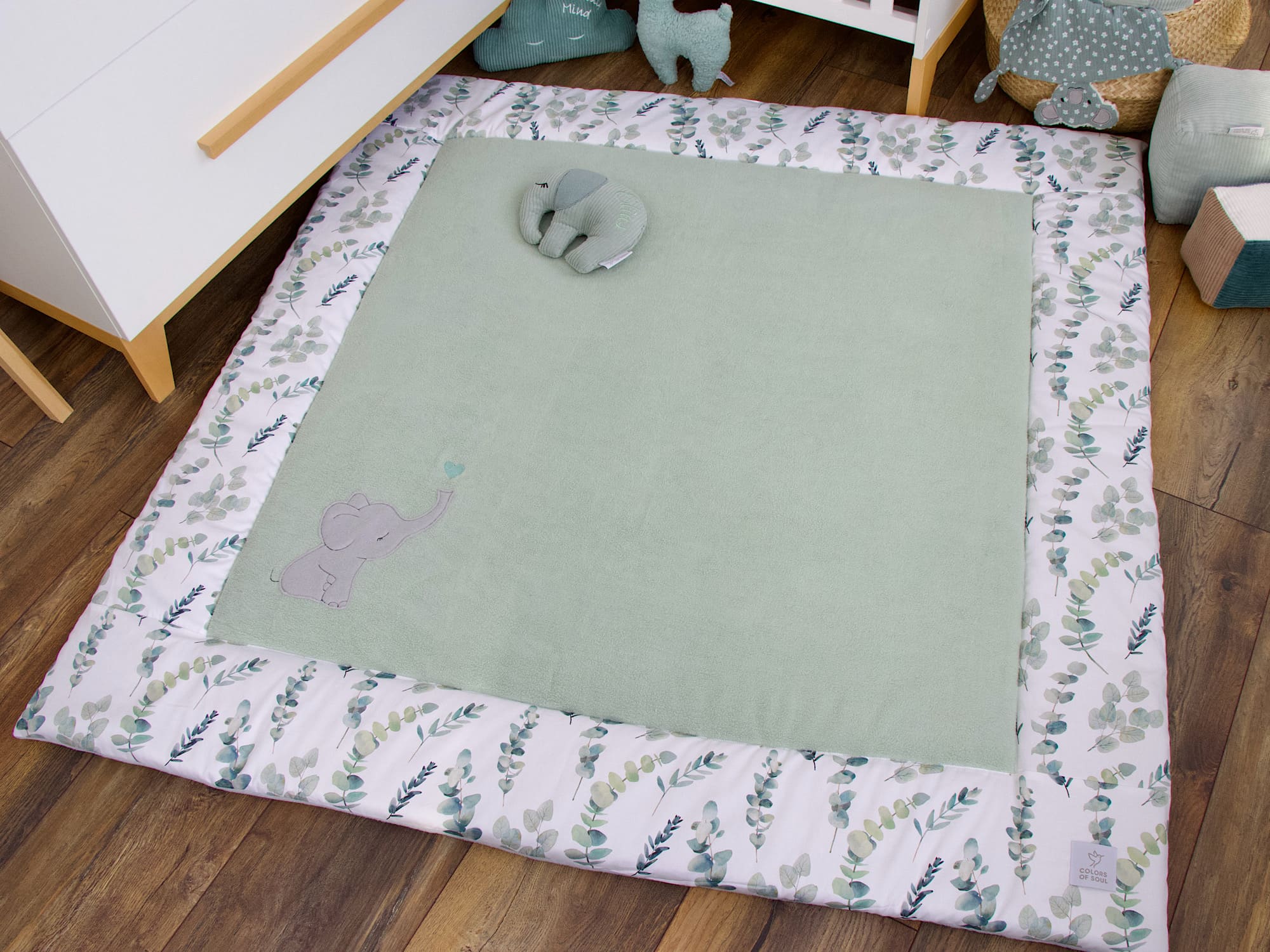 Krabbeldecke Eukalyptuszweige hellmint