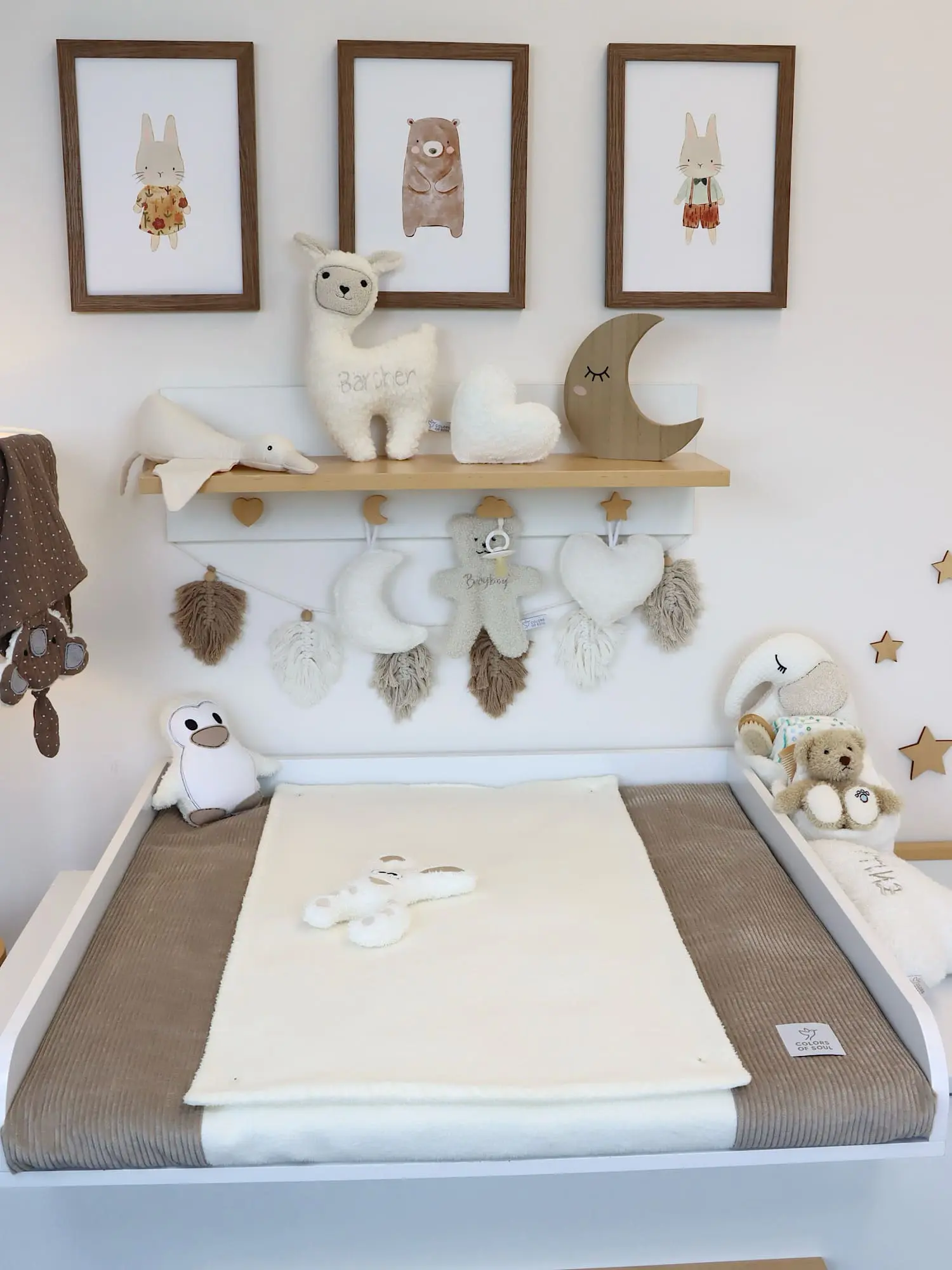 Wickelauflage mit wasserabweisendem Inlett in Beige und Creme