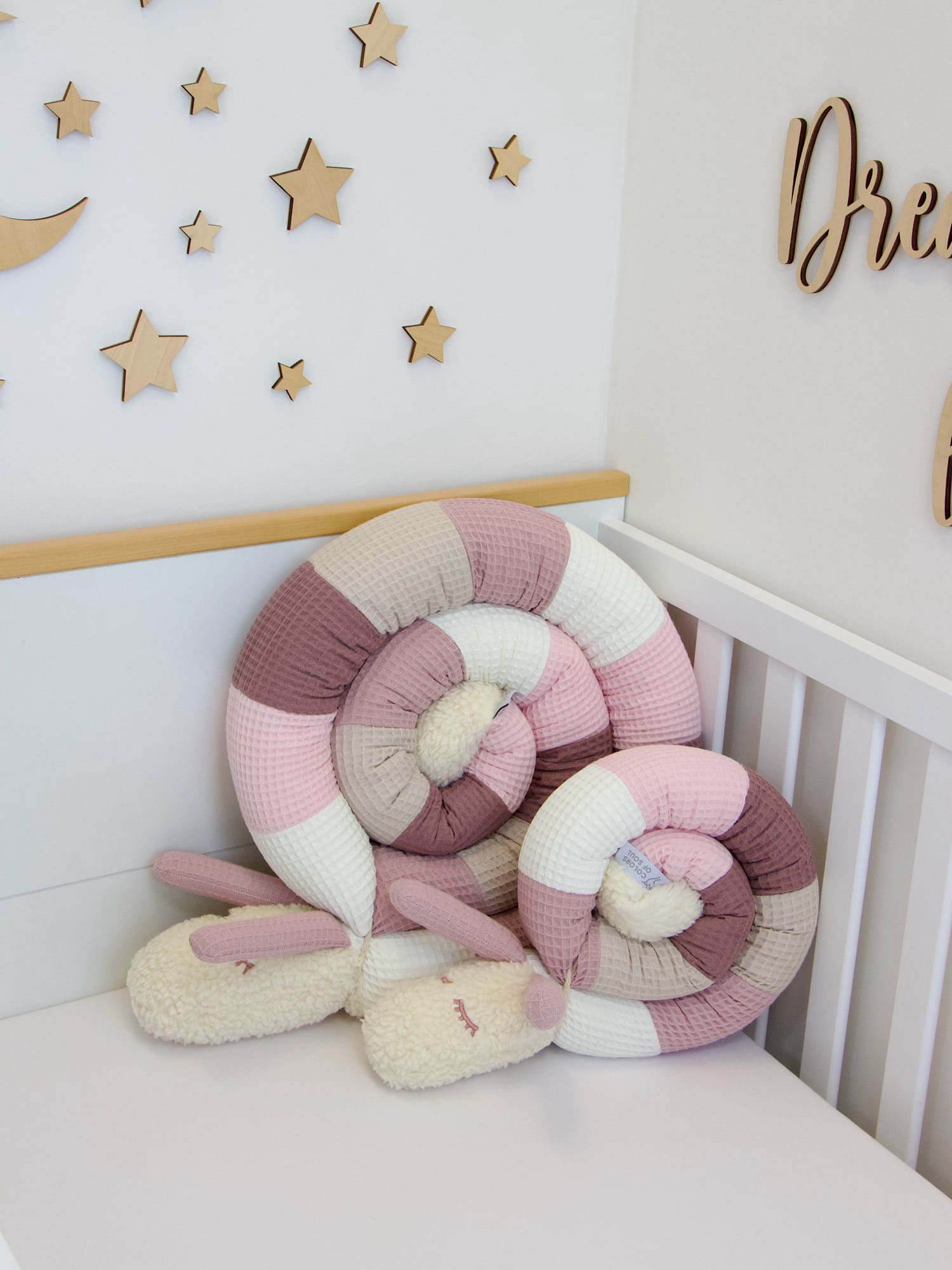 Stubenwagenschlange - creme, altrosa, beige, alt malve, hellrosa