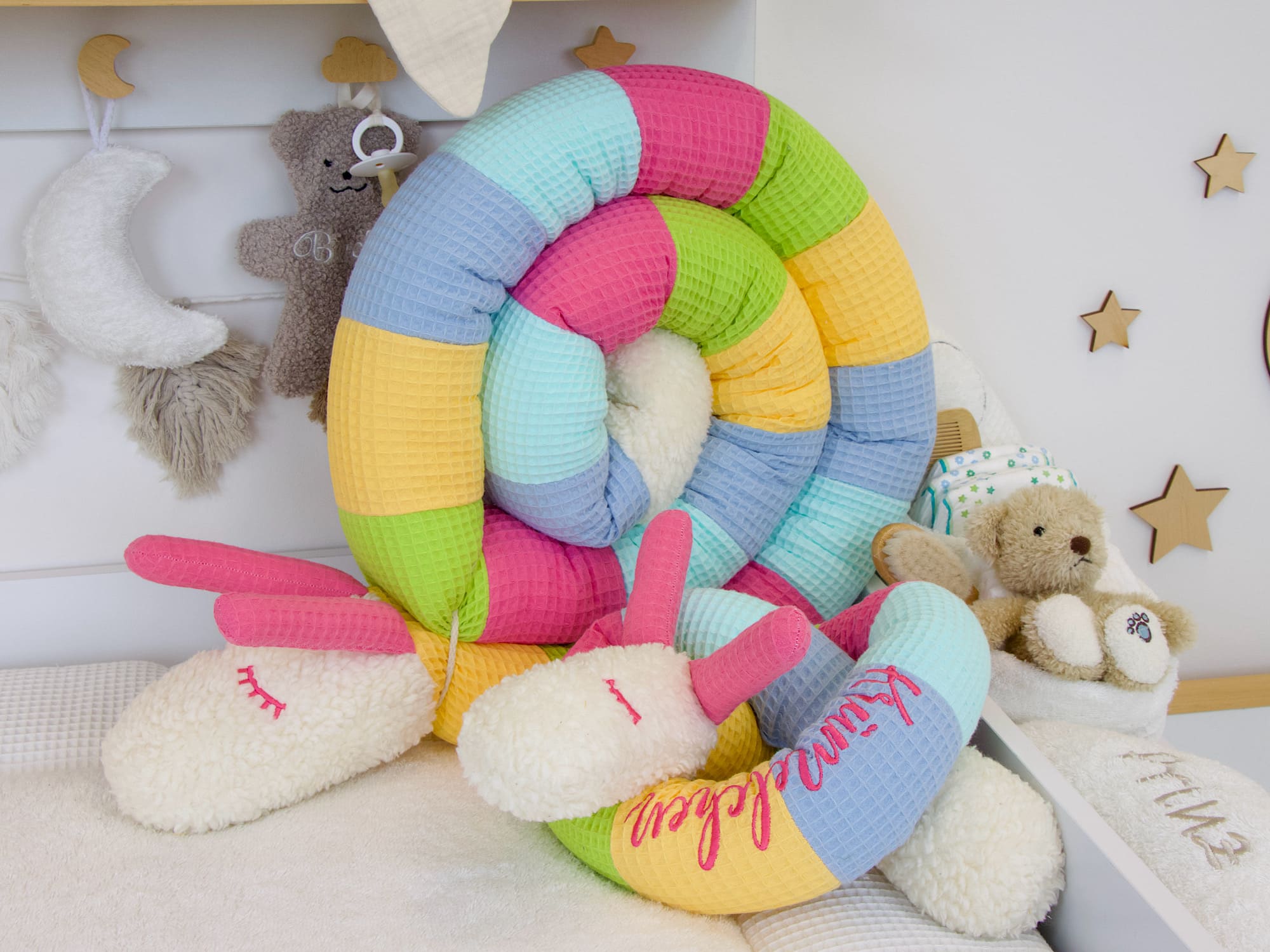 Mini Puckschnecke - hellgelb, grün, pink, hellblau, blau