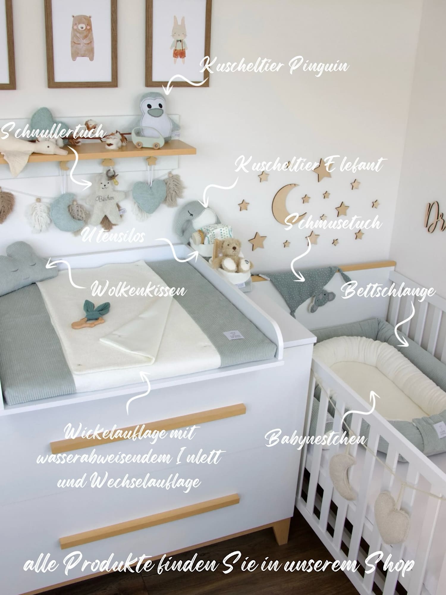 Wickelauflage mit Bezug und Inlett - Cord hellbeige / Baumwollfleece hellbeige