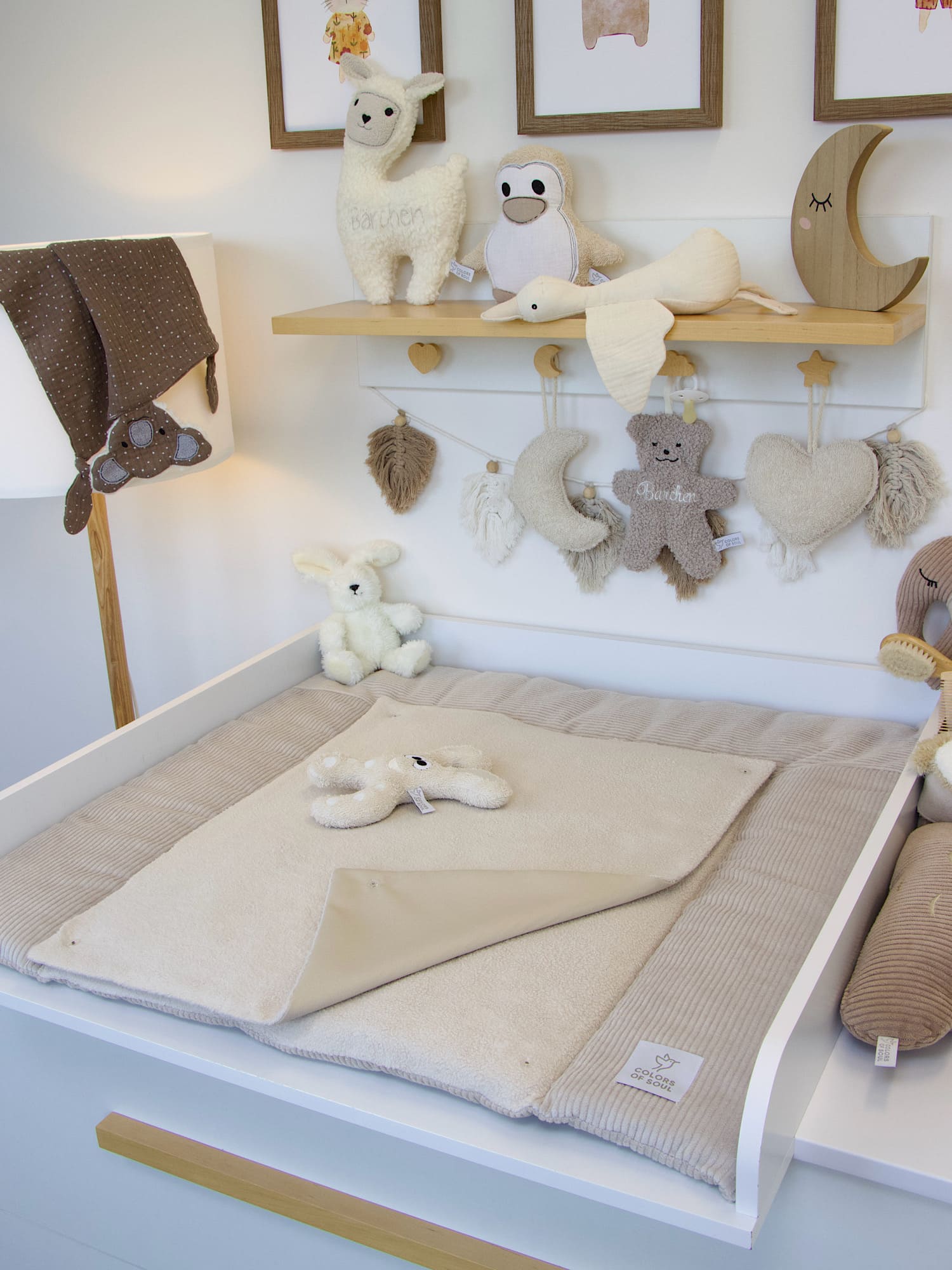 Wickelunterlage Cord hellbeige / Baumwollfleece hellbeige