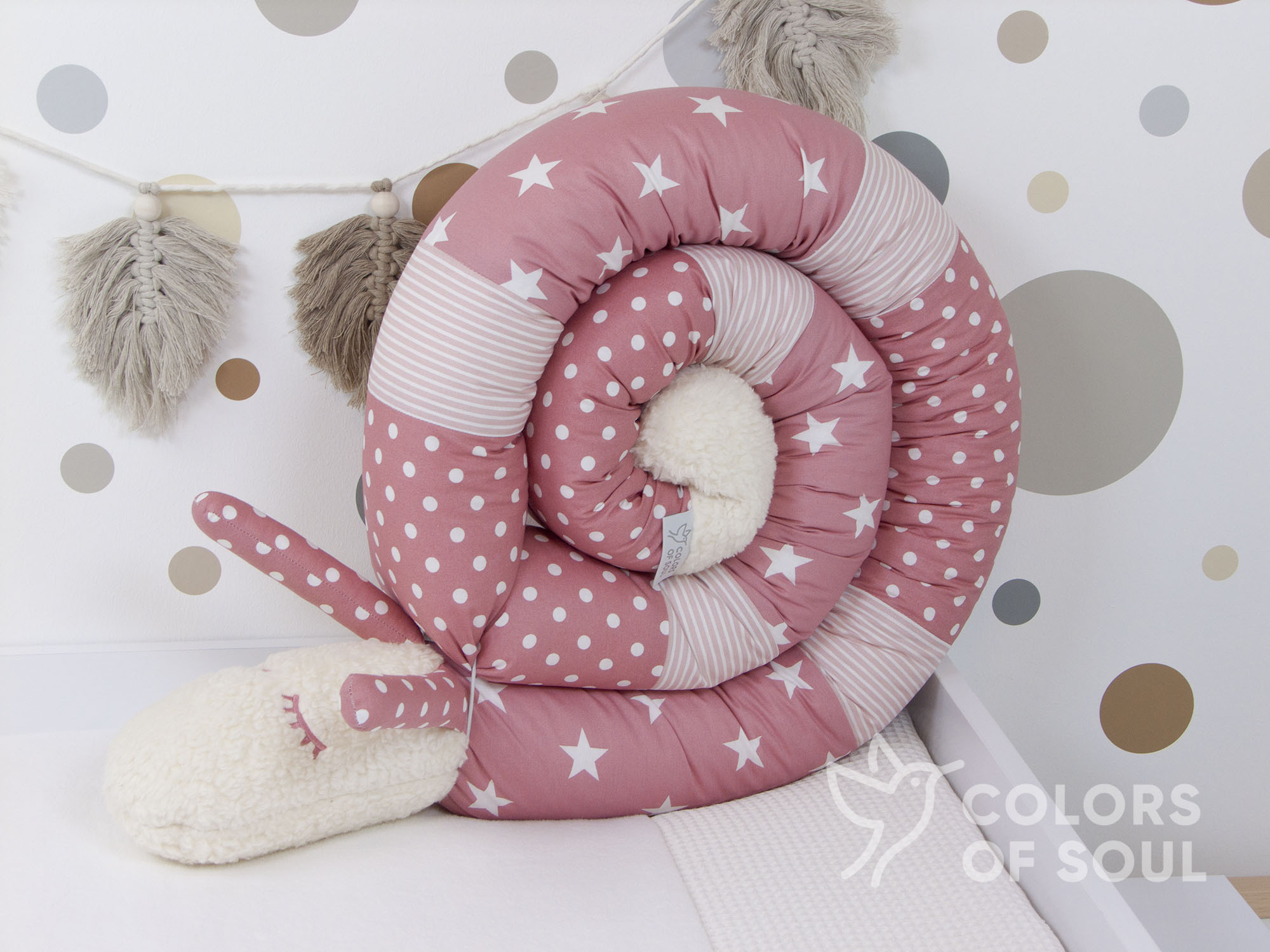 Bettschnecke "Rosi" - blush/altrosa