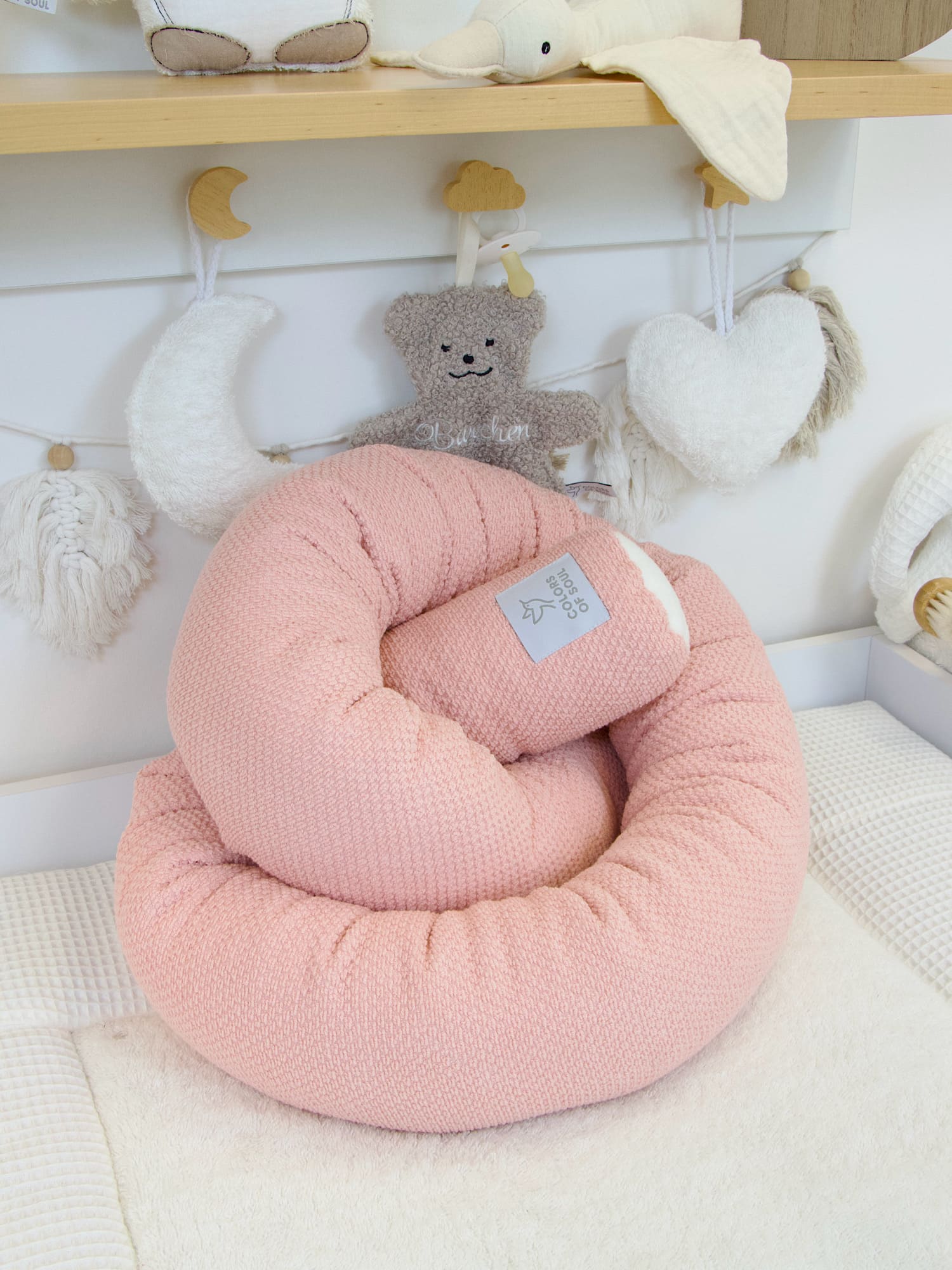 Bettschlange Waffelpique BeBe rosa