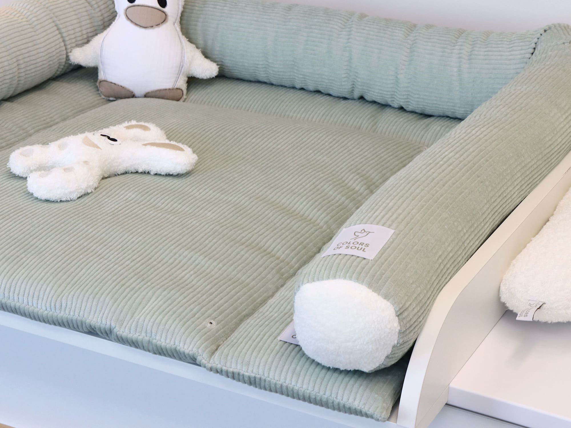 Wickelauflage mit Umrandung - Cord Mint