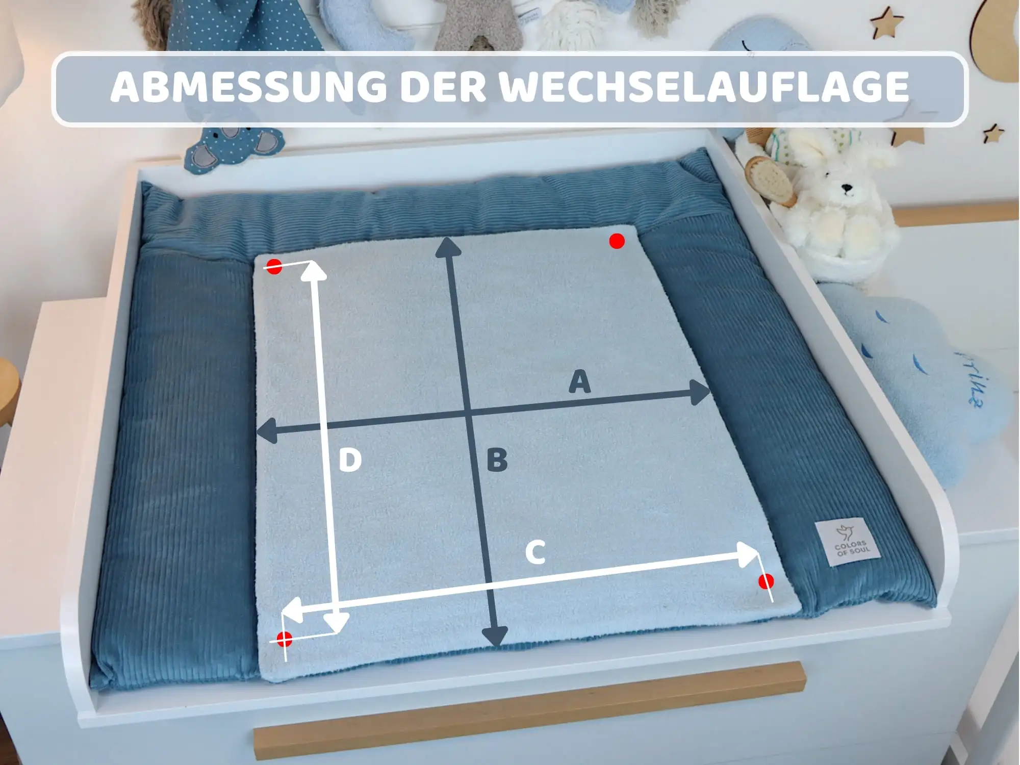 Wasserdichte abknöpfbare Wechselauflage für Wickelauflage