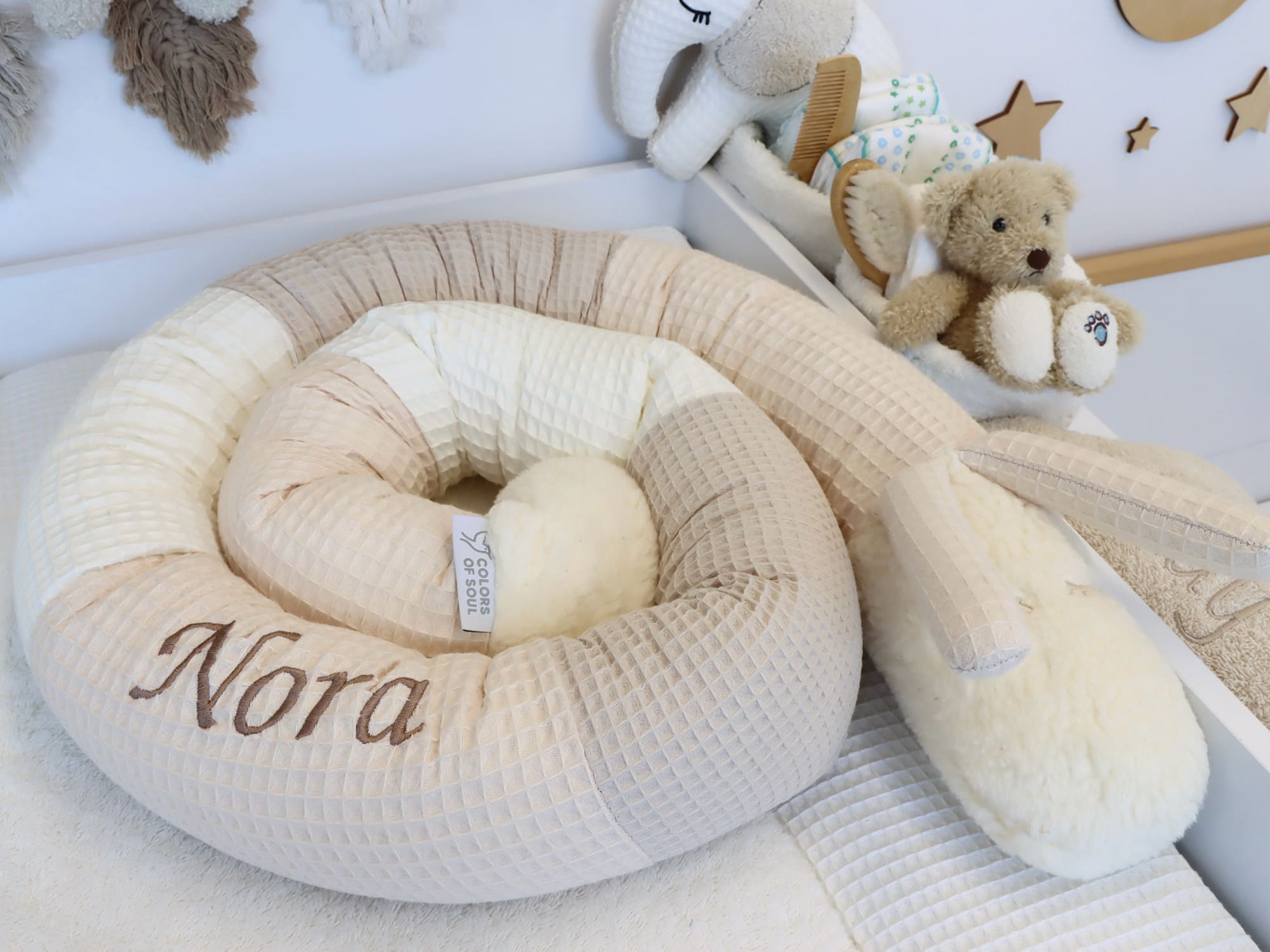 Puckschnecke Waffelpique - hellbeige/natur/creme