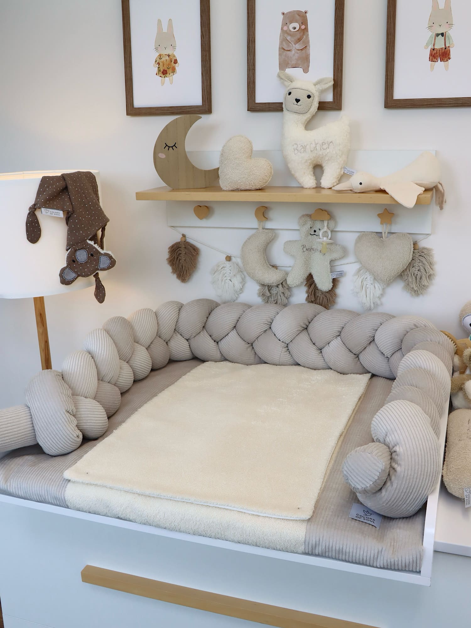 Wickelauflage mit abnehmbaren Bezug – Cord Hellbeige / Frottee Hellbeige
