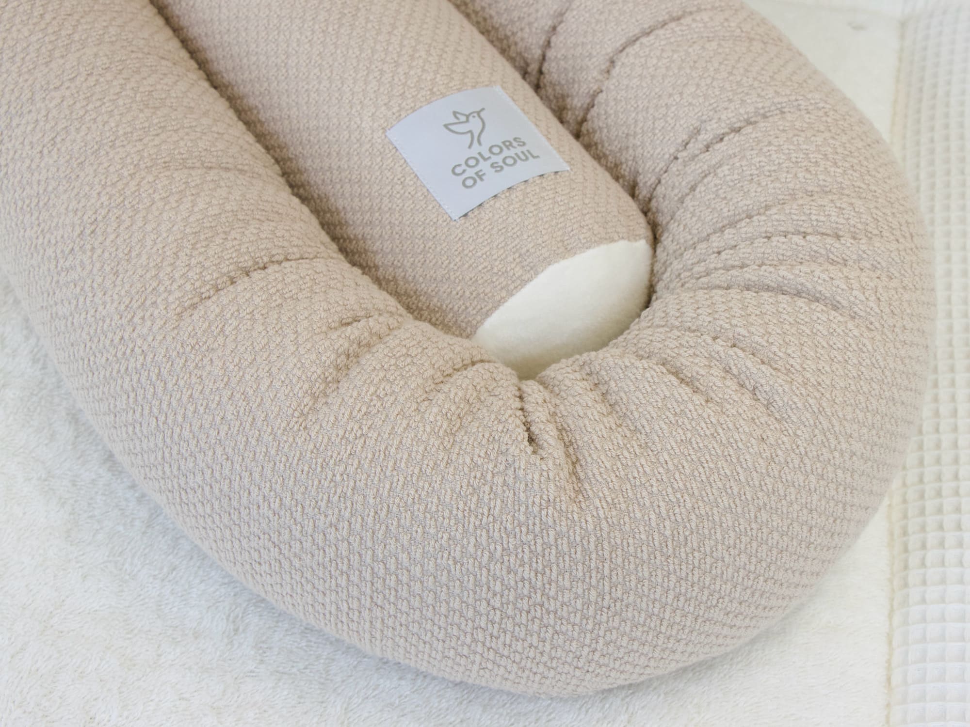 Bettschlange Waffelpique BeBe sand