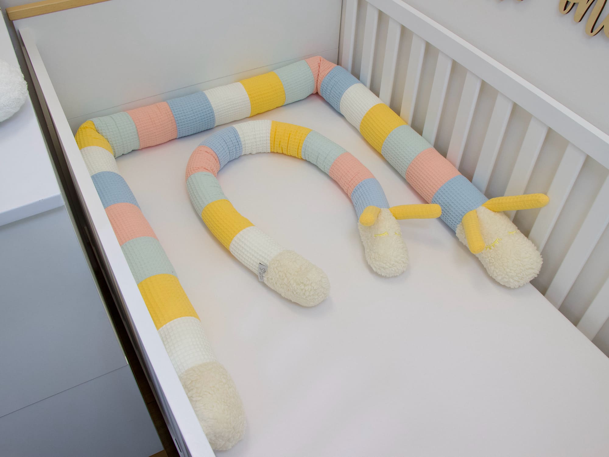 Kinderwagenschlange - hellblau, aprikose, hellmint, hellgelb, creme