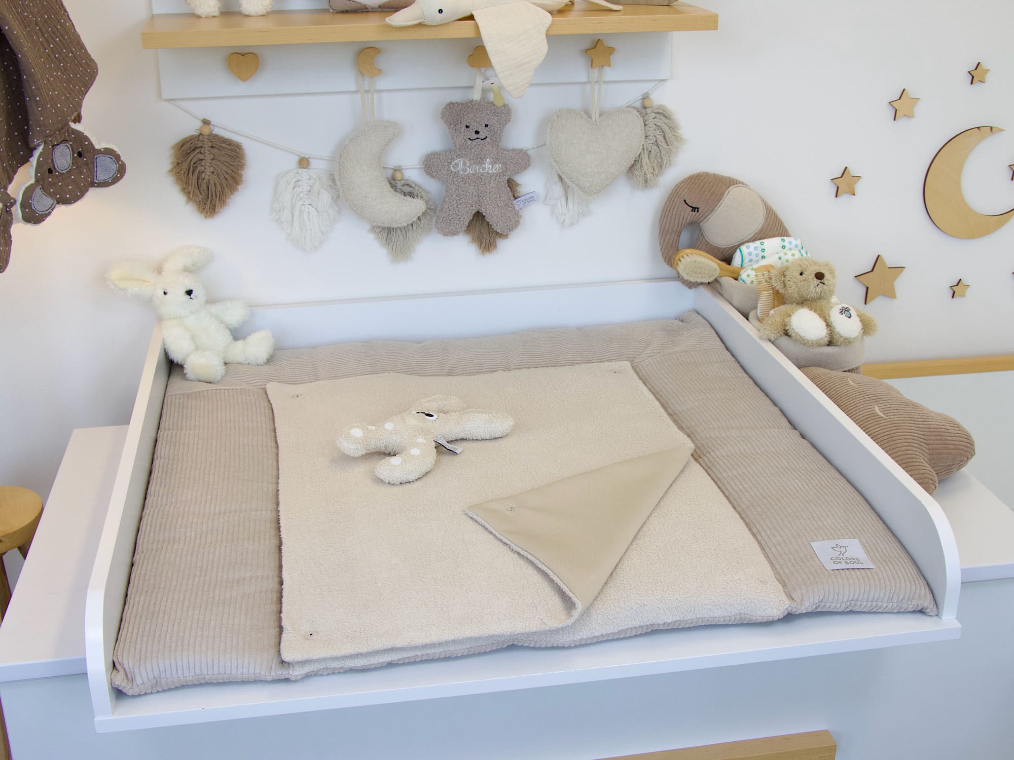 Wickelunterlage Cord hellbeige / Baumwollfleece hellbeige