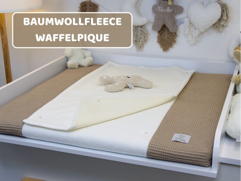 Wickelauflagen mit Inlett aus Baumwollfleece und Waffelpique