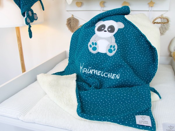 Personalisierte Kuscheldecke Panda